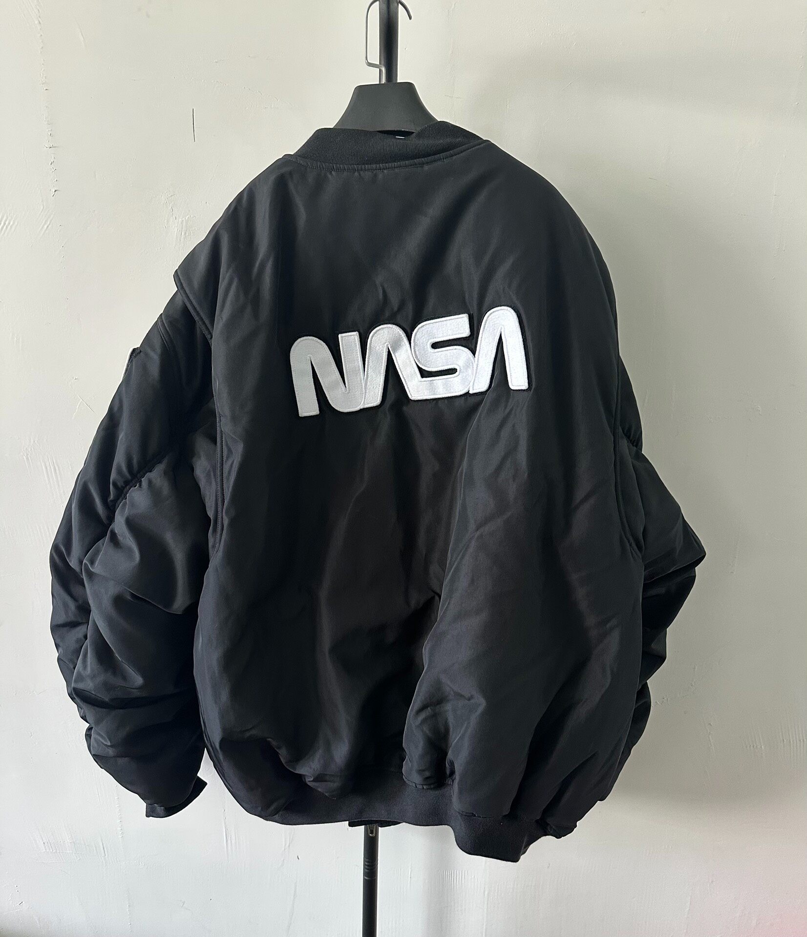 Balenciaga NASA Black Bomber Jacket — front
