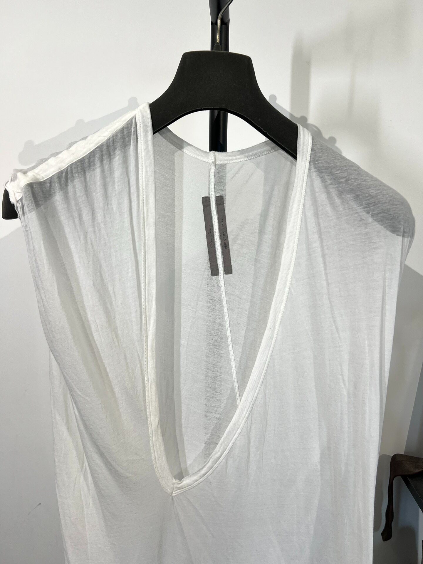 Rick Owens Deep V Sleeveless Top XS — detail
