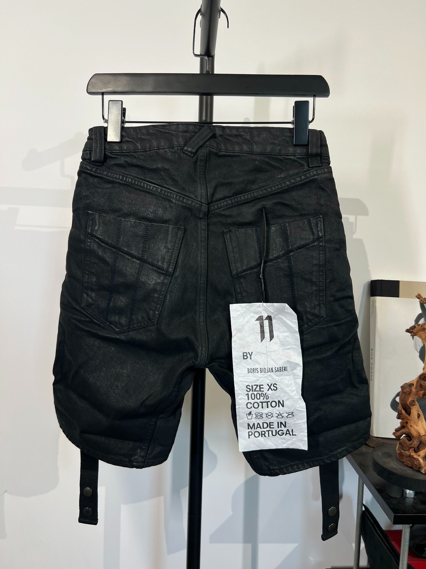 Boris Bidjan Saberi P10 Wax Denim Shorts — front
