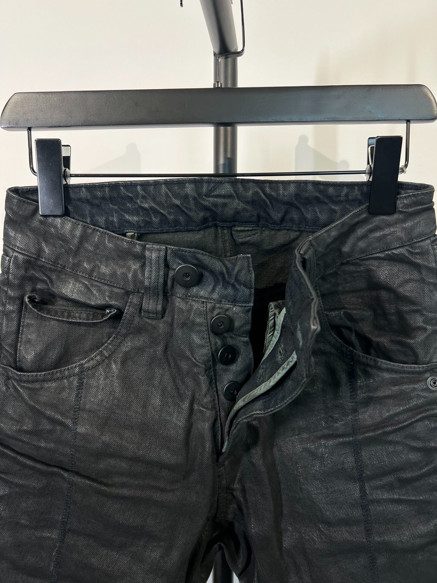 Boris Bidjan Saberi P10 Wax Denim Shorts — back