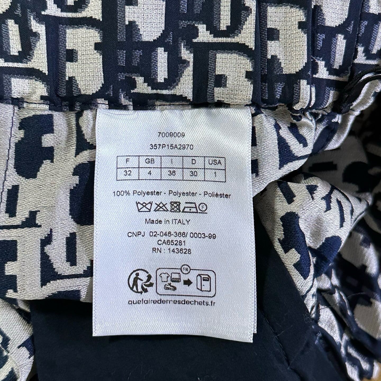 Dior SS24 Monogram Mini Skort — label