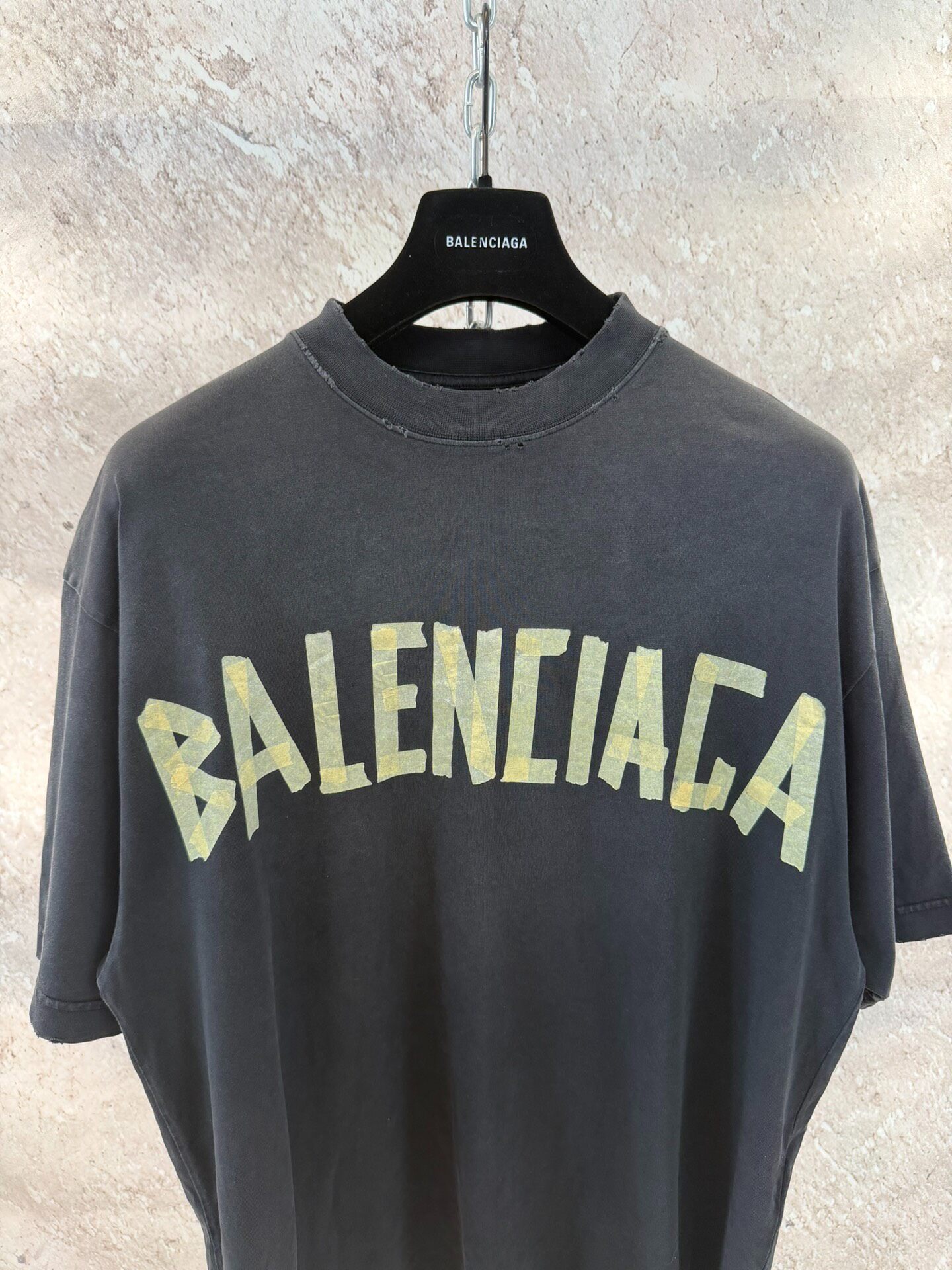 Balenciaga Tape Logo Short Sleeve T-Shirt — front