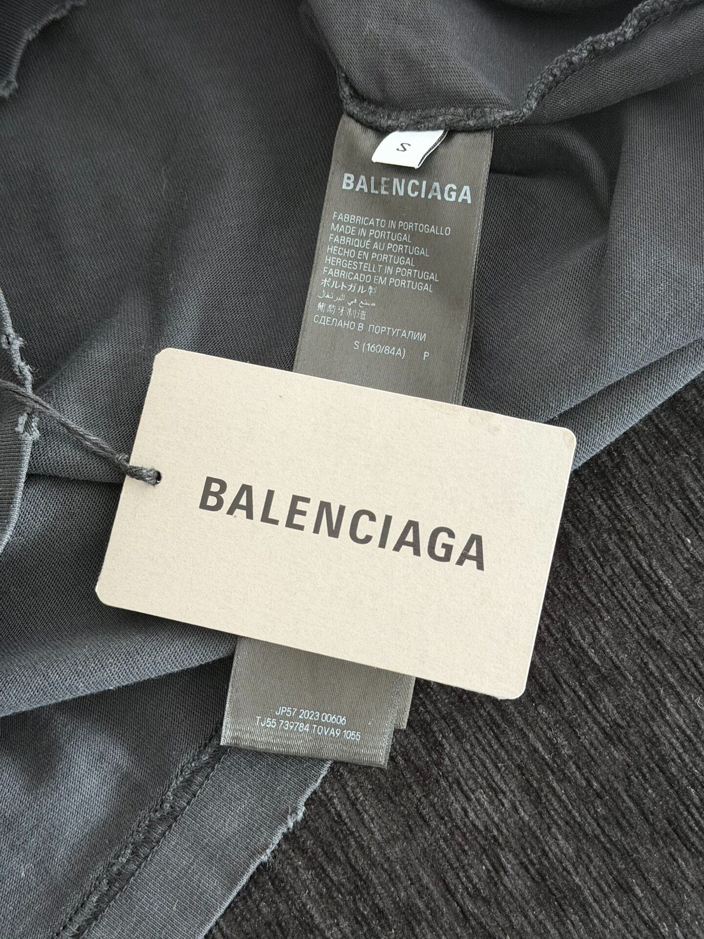 Balenciaga Tape Logo Short Sleeve T-Shirt — label