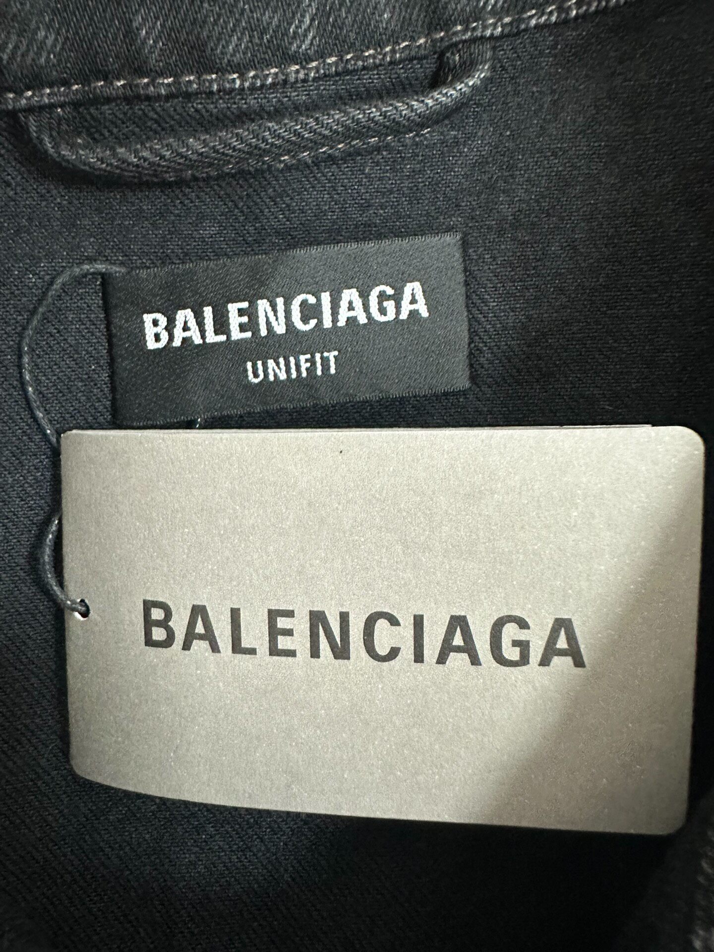 Balenciaga Distressed Black Denim Jacket — back