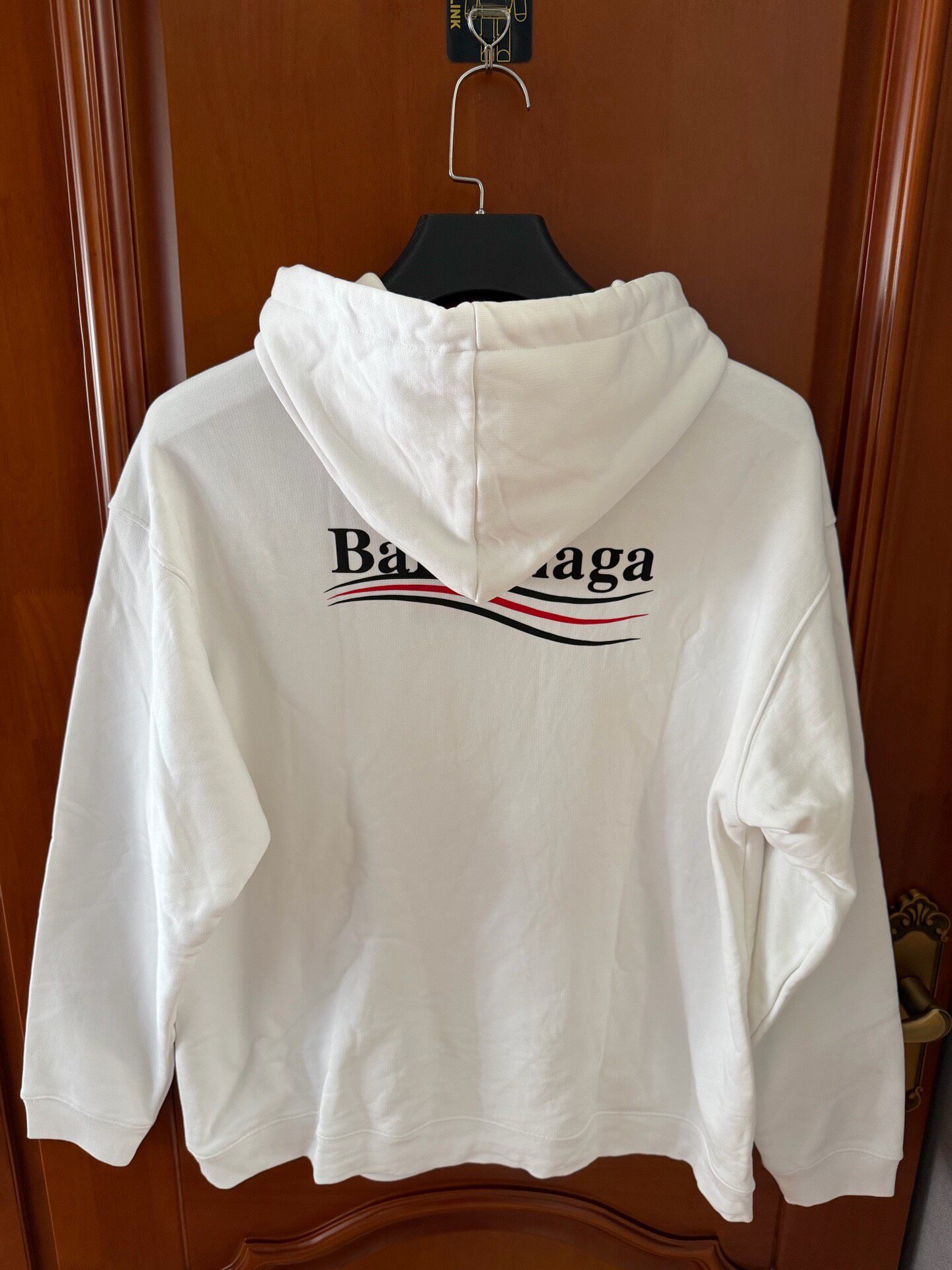Balenciaga White Logo Hoodie — front