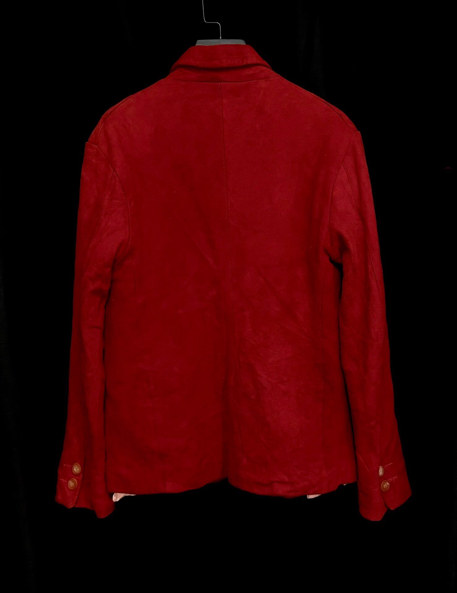 Paul Harnden Red Suede Blazer — detail
