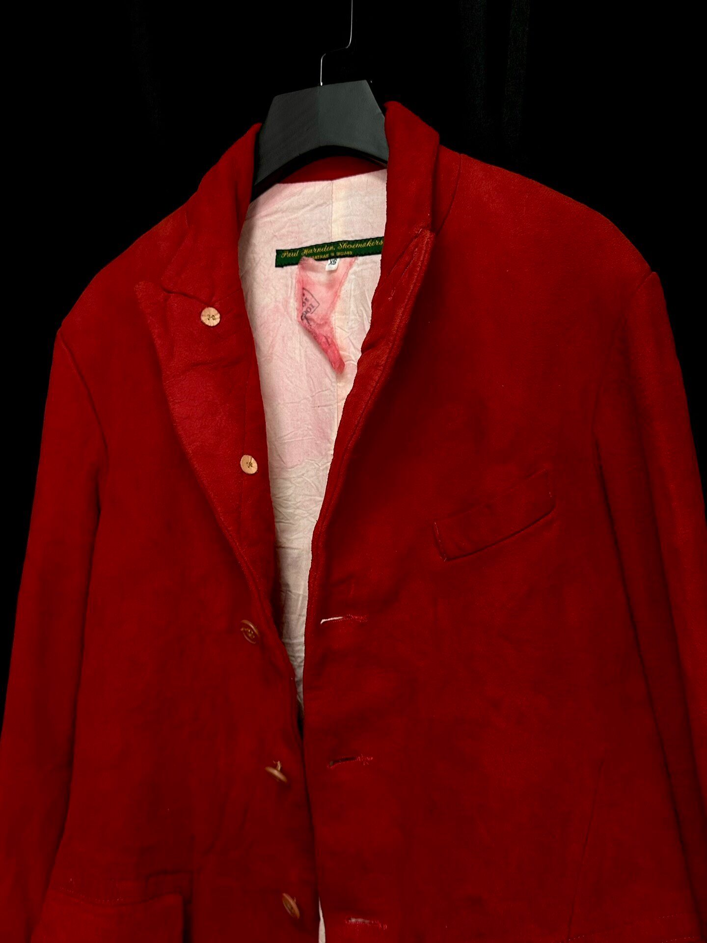 Paul Harnden Red Suede Blazer — label