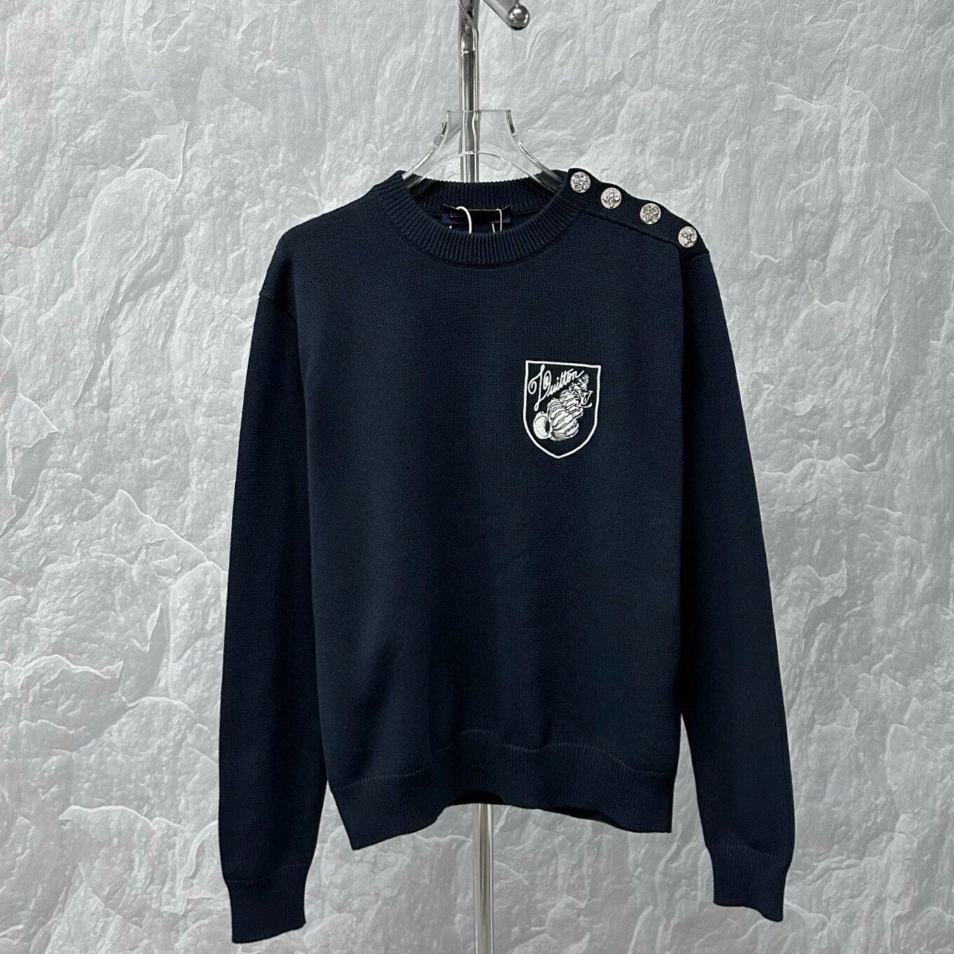 Louis Vuitton SS24 Navy Embroidered Sweater
