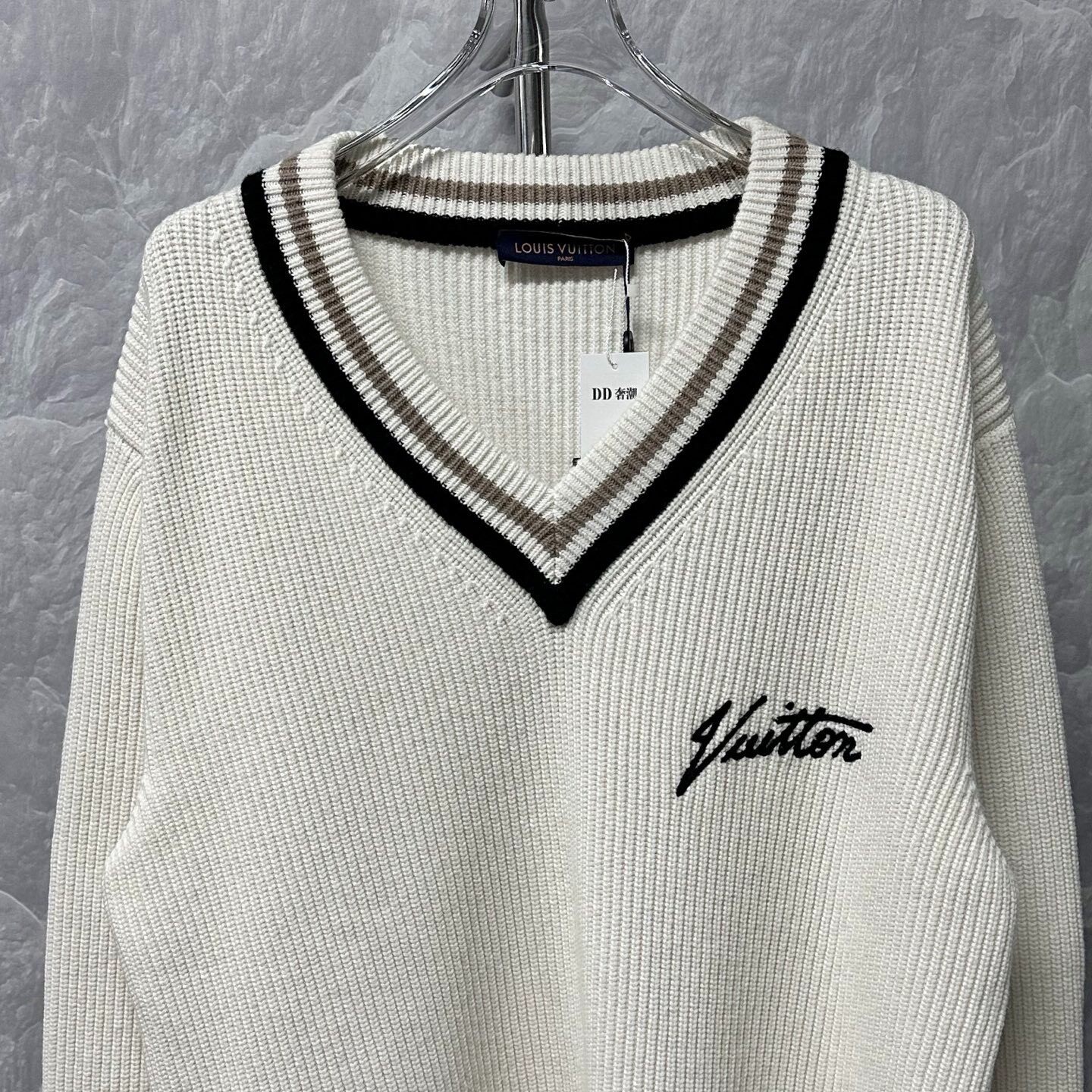 Louis Vuitton V-neck Knit Sweater — front