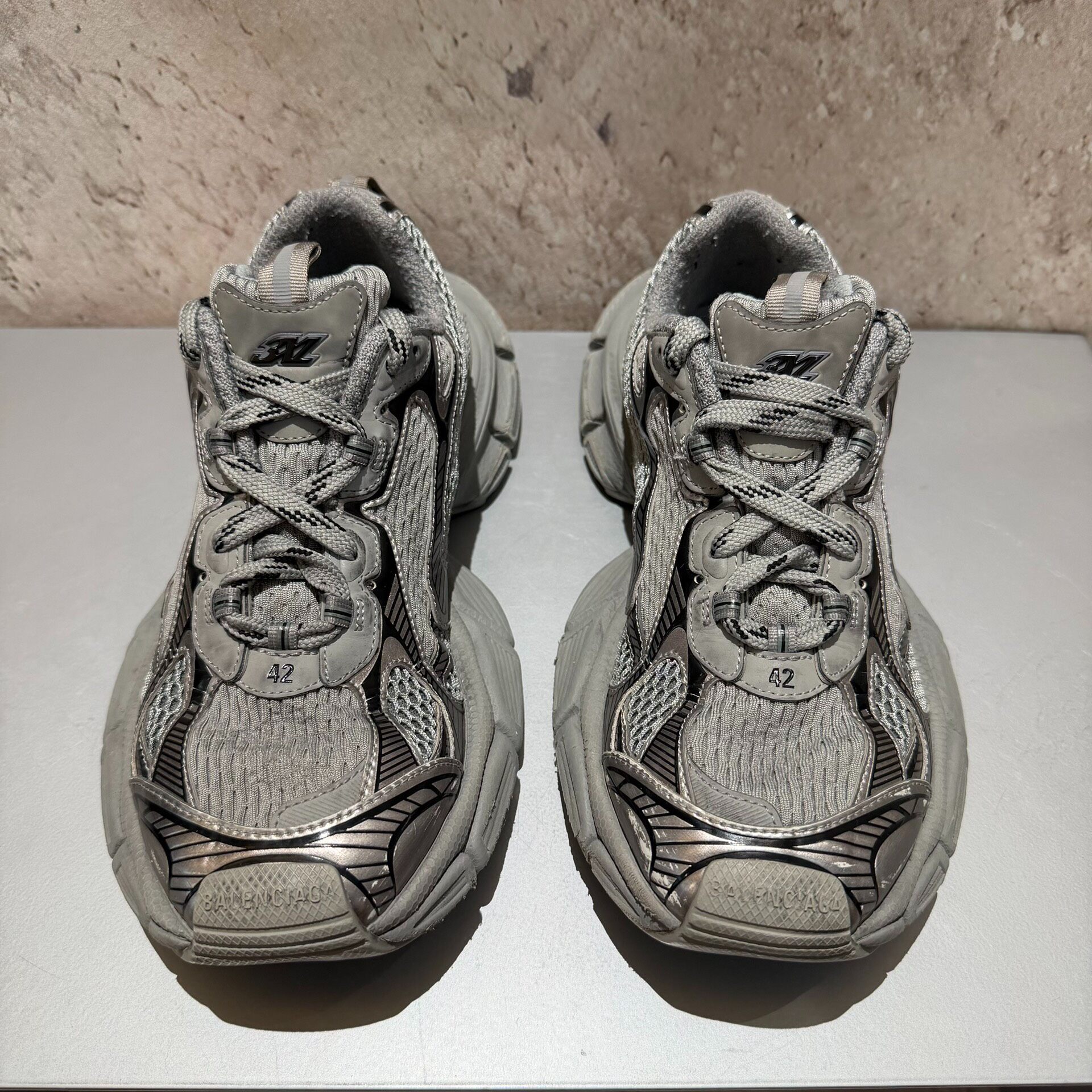 Balenciaga 3XL Silver-Gray Sneakers — front