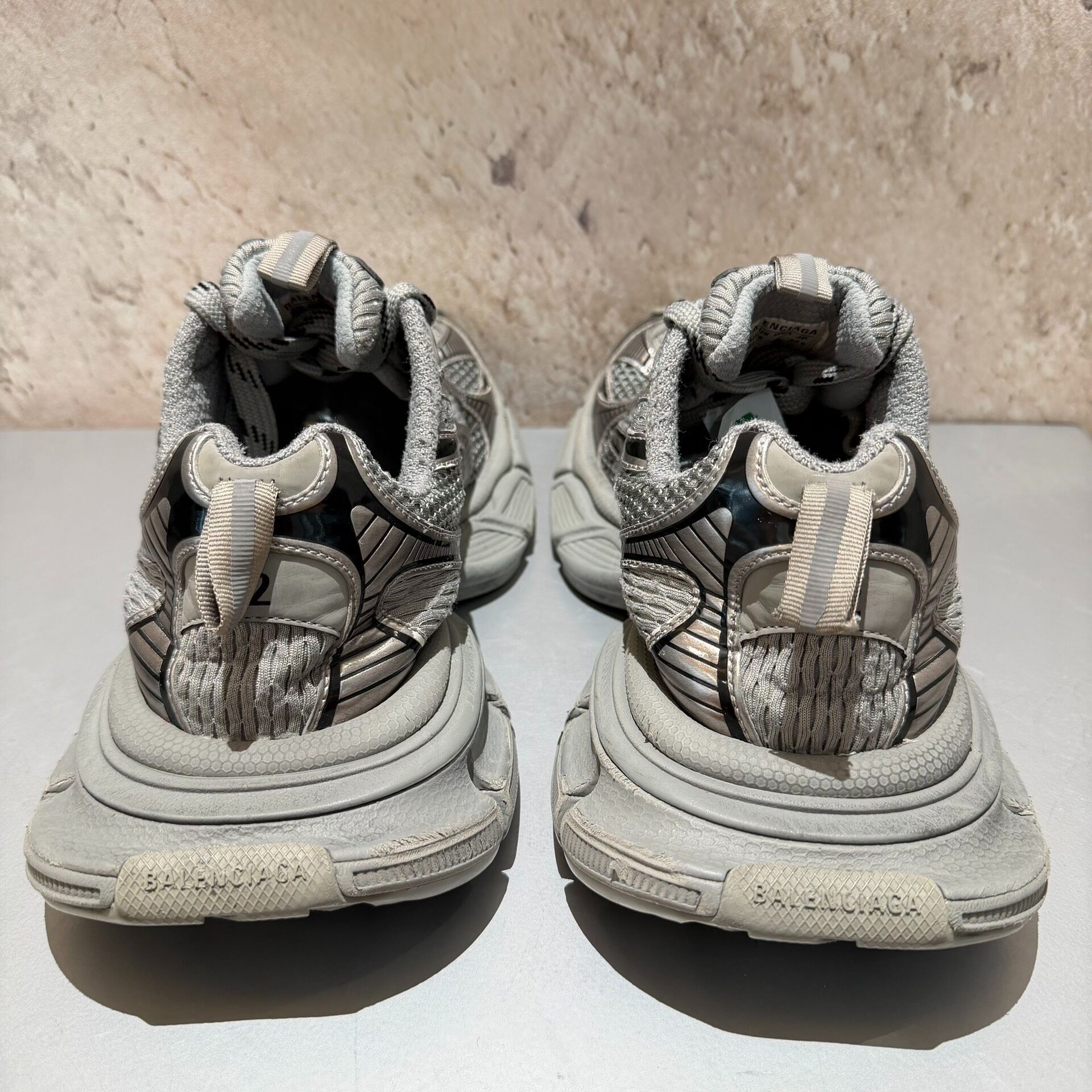 Balenciaga 3XL Silver-Gray Sneakers — label