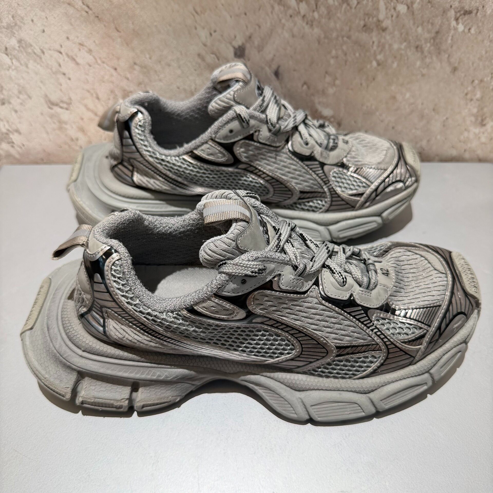 Balenciaga 3XL Silver-Gray Sneakers — back