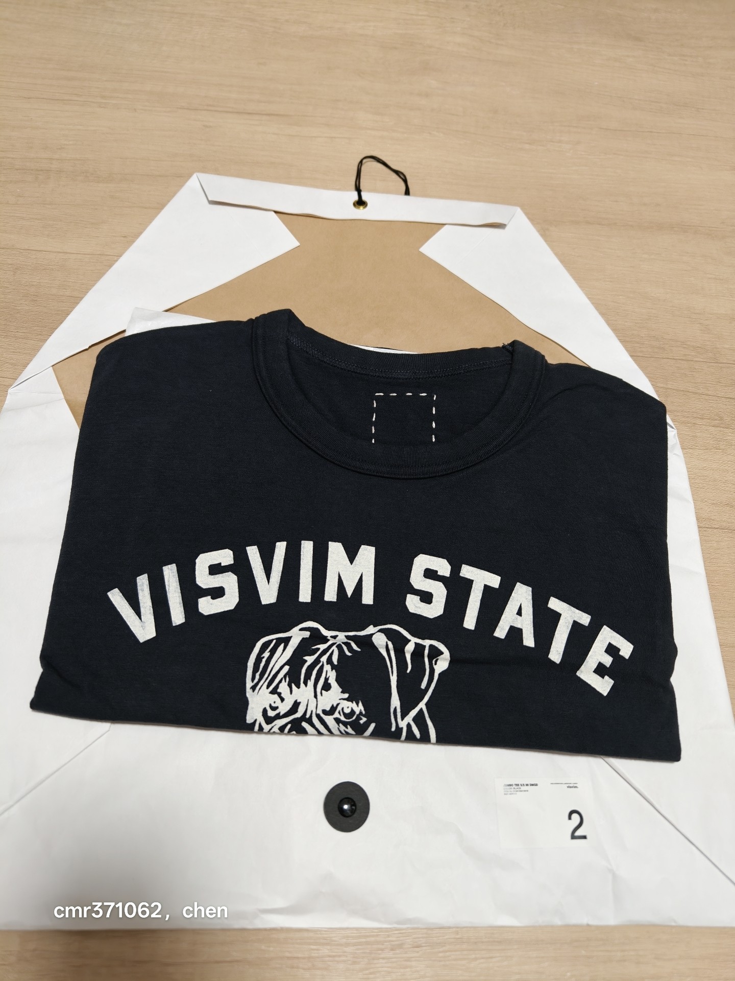 Visvim 26SS Jumbo Tee Bulldog Print — back