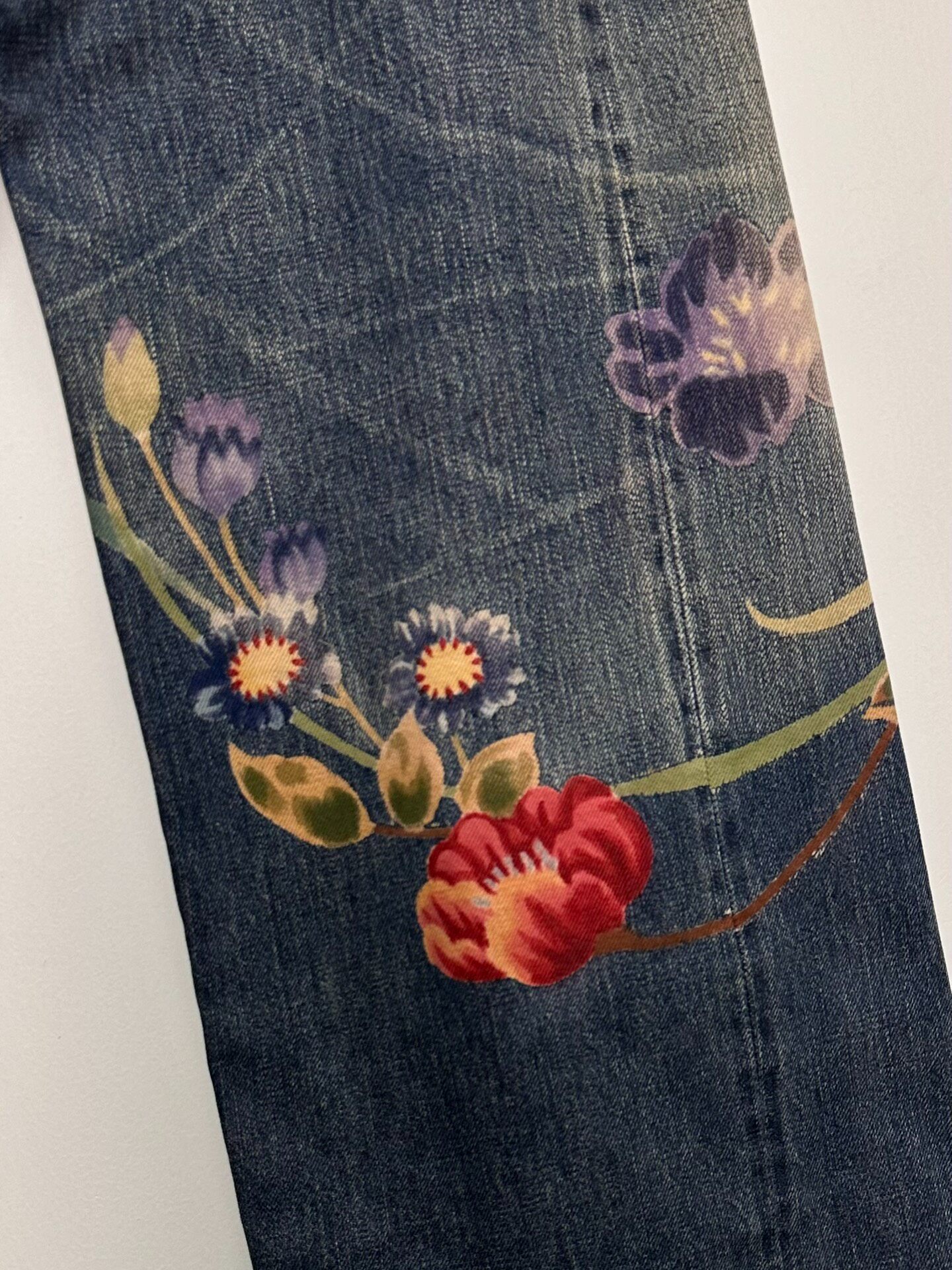 Yohji Yamamoto 02AW Yuzen Denim Jeans — detail