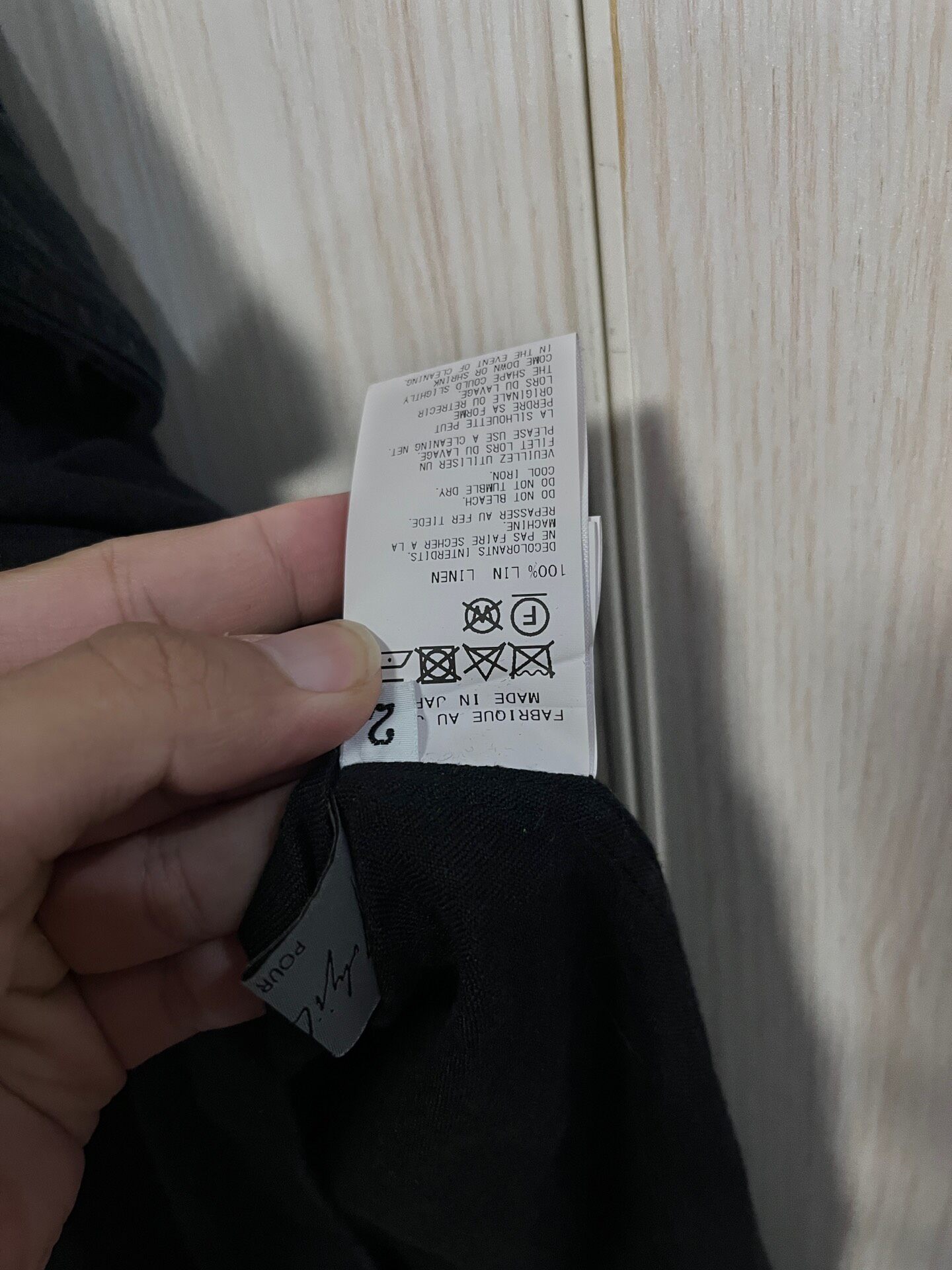 Yohji Yamamoto 24ss Black Linen Shirt — back