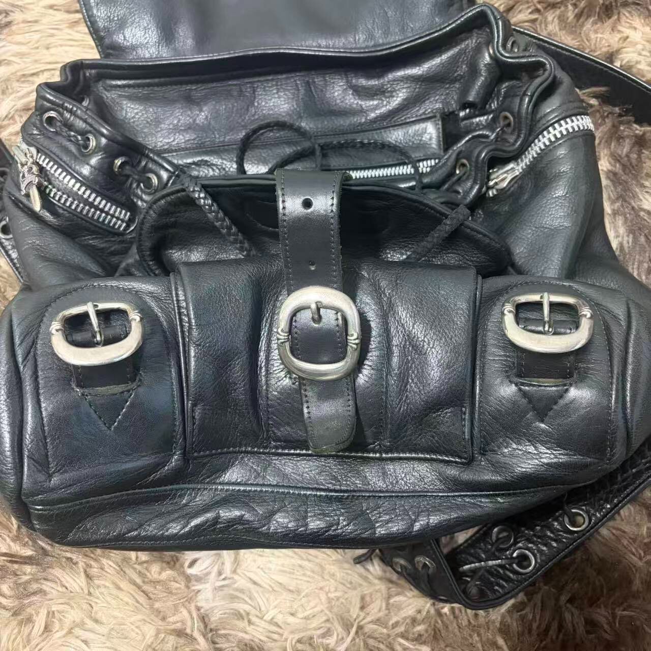 Chrome Hearts Scout Flower Flame Backpack — front