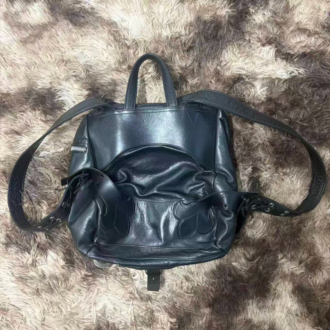 Chrome Hearts Scout Flower Flame Backpack — label