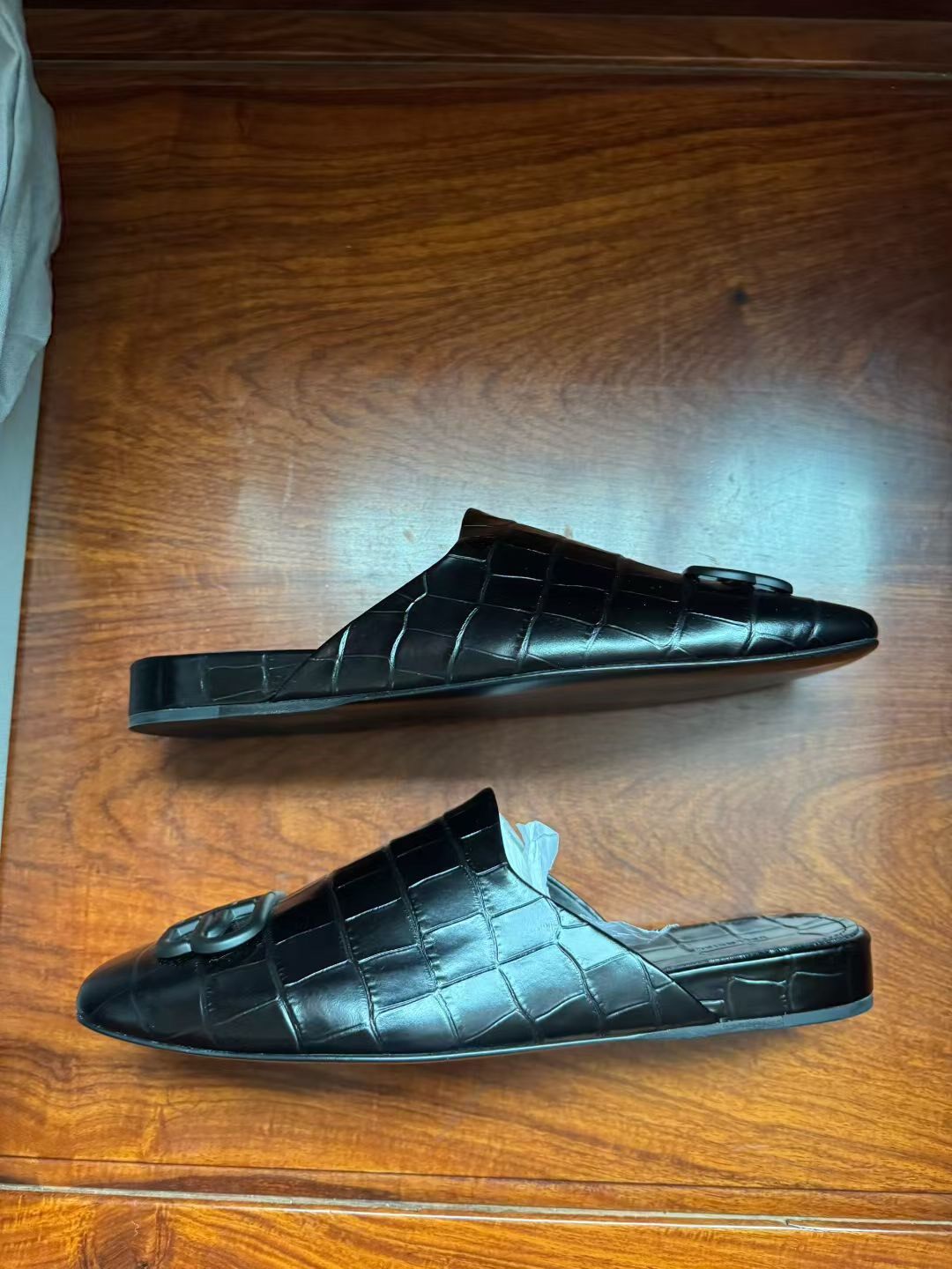 Balenciaga Croc-effect Mule Sandals — detail