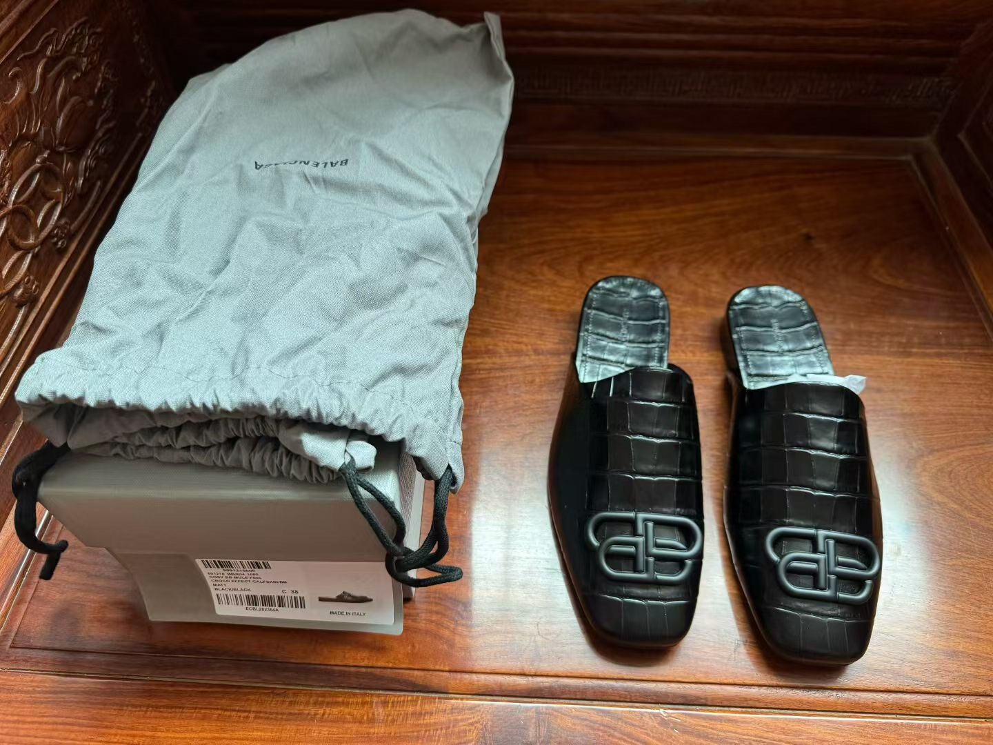 Balenciaga Croc-effect Mule Sandals