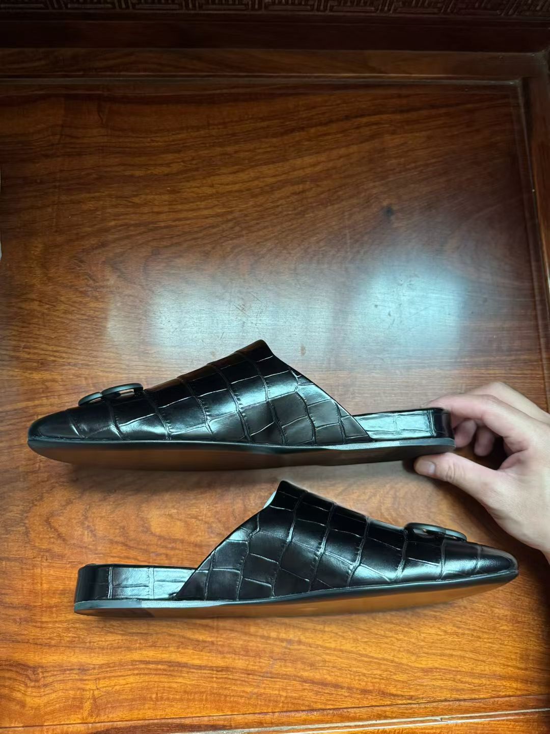 Balenciaga Croc-effect Mule Sandals — front