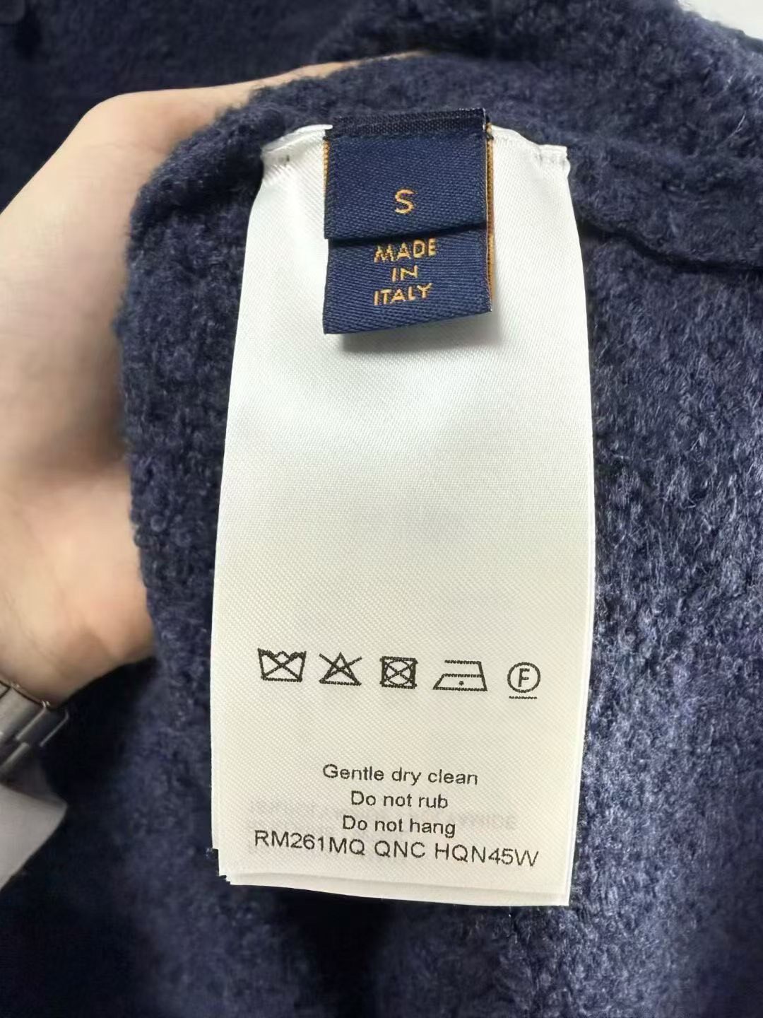 Louis Vuitton Dark Blue Teddy Wool Sweater — back