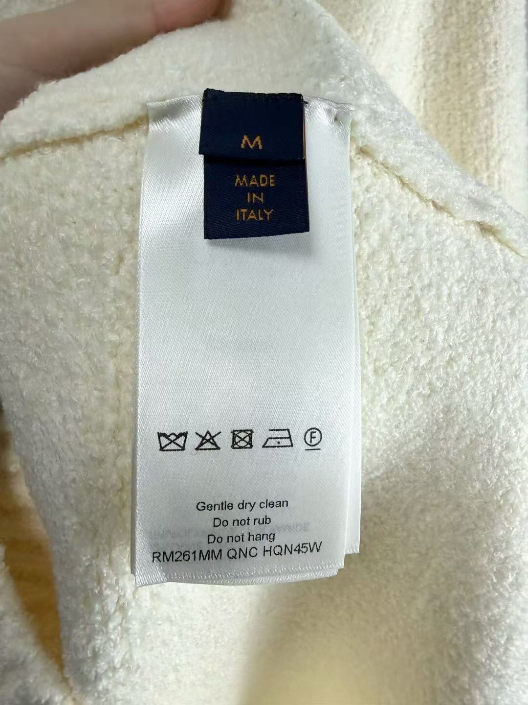 Louis Vuitton White Teddy Wool Sweater — back