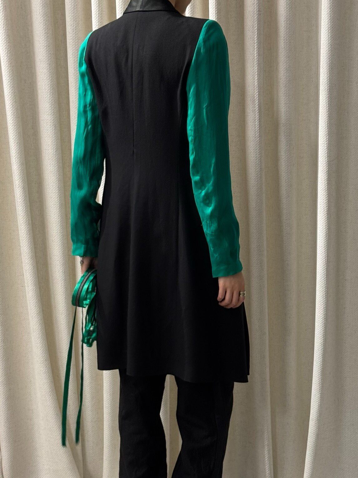 Ann Demeulemeester SS2016 Teal Coat — back