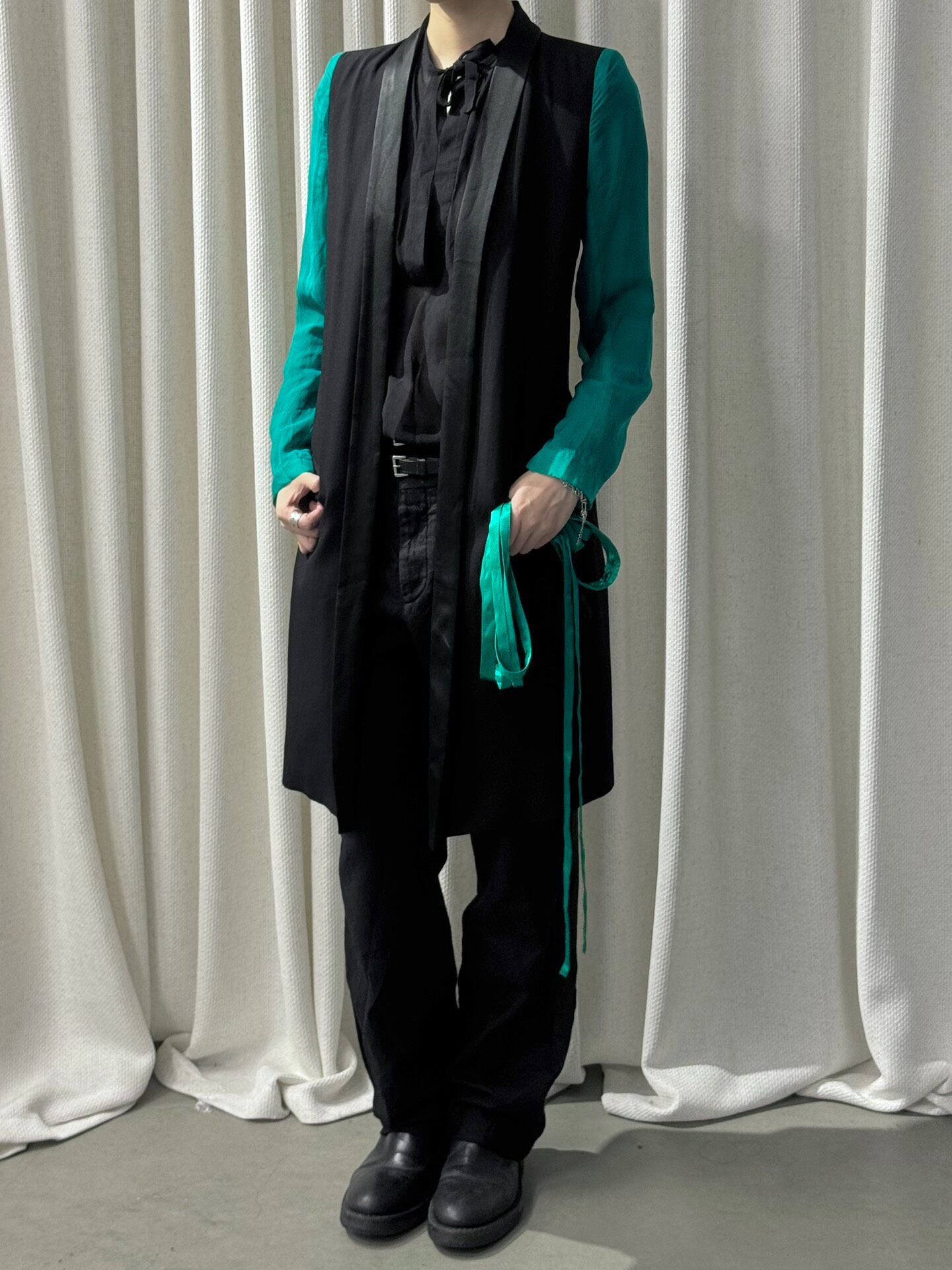 Ann Demeulemeester SS2016 Teal Coat