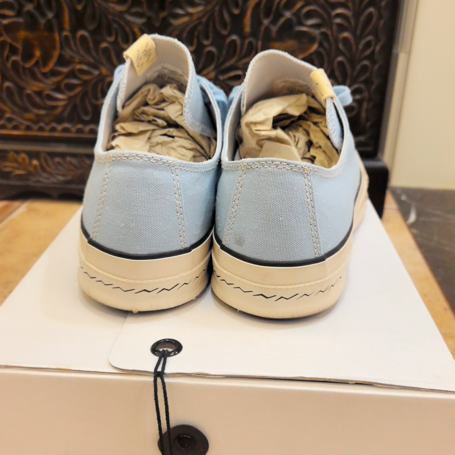 Visvim Skagway L.T. Lo Blue Sneakers — front