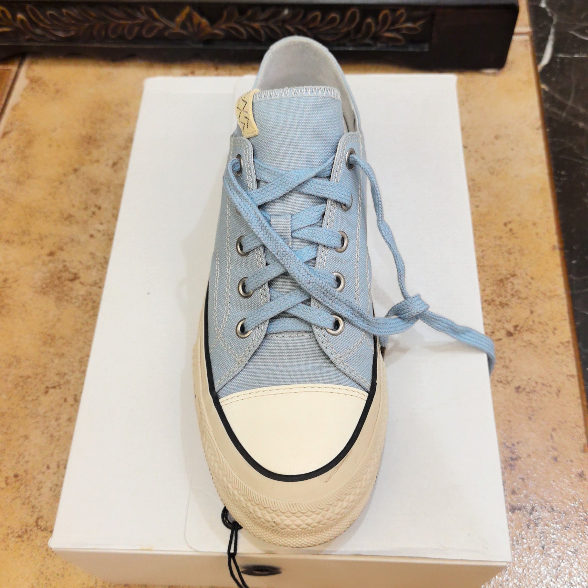 Visvim Skagway L.T. Lo Blue Sneakers — detail