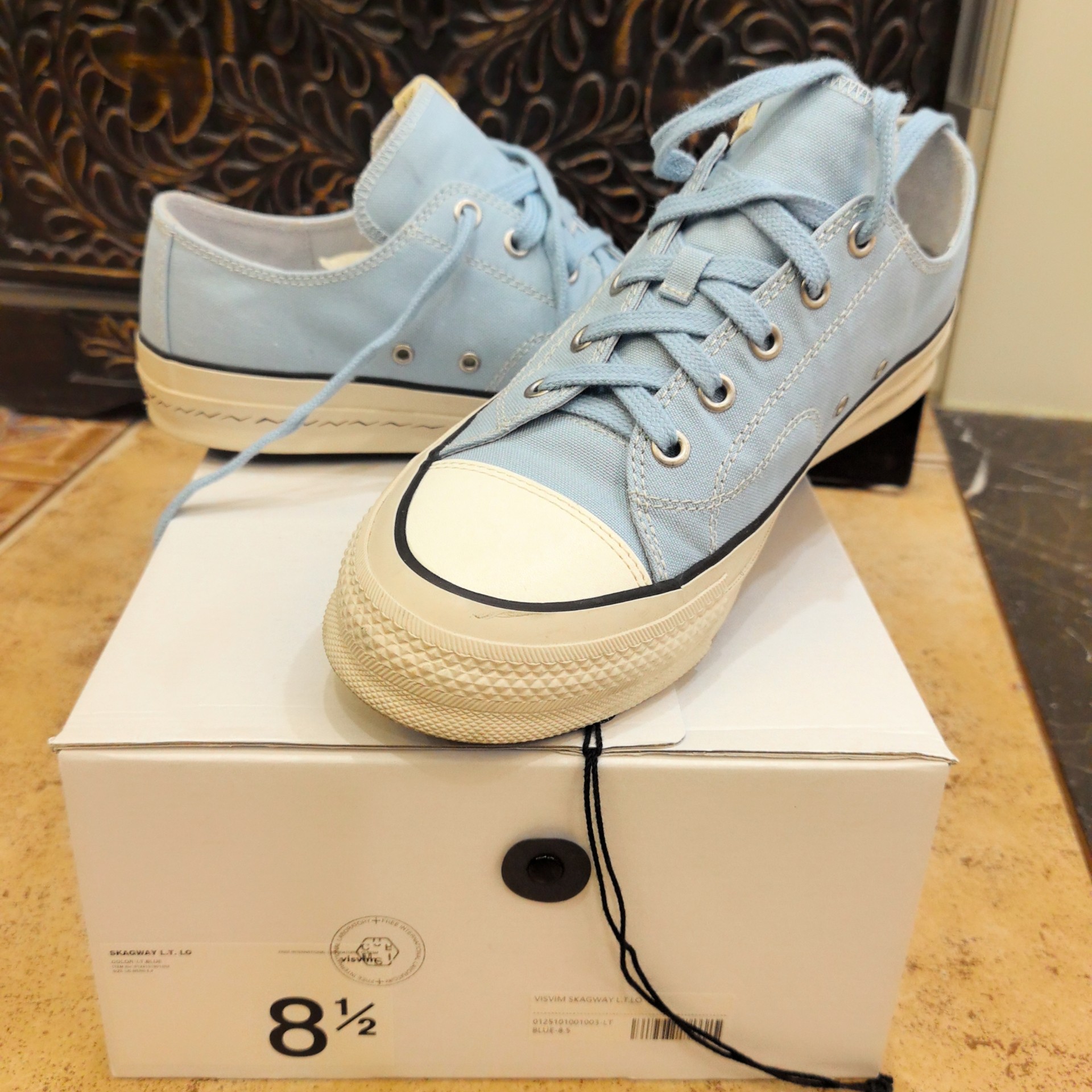 Visvim Skagway L.T. Lo Blue Sneakers — back