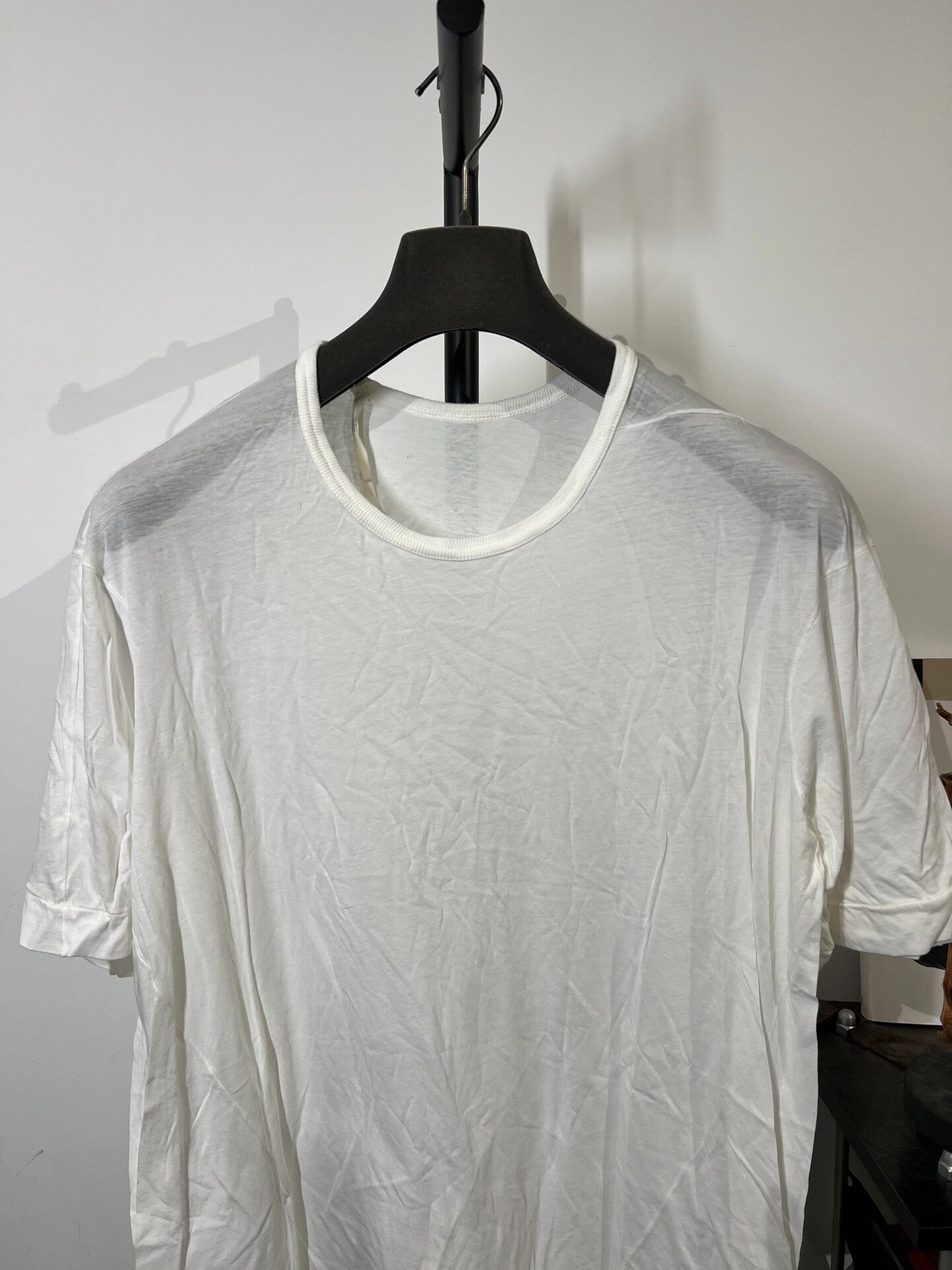 Boris Bidjan Saberi Basic White T-Shirt — detail