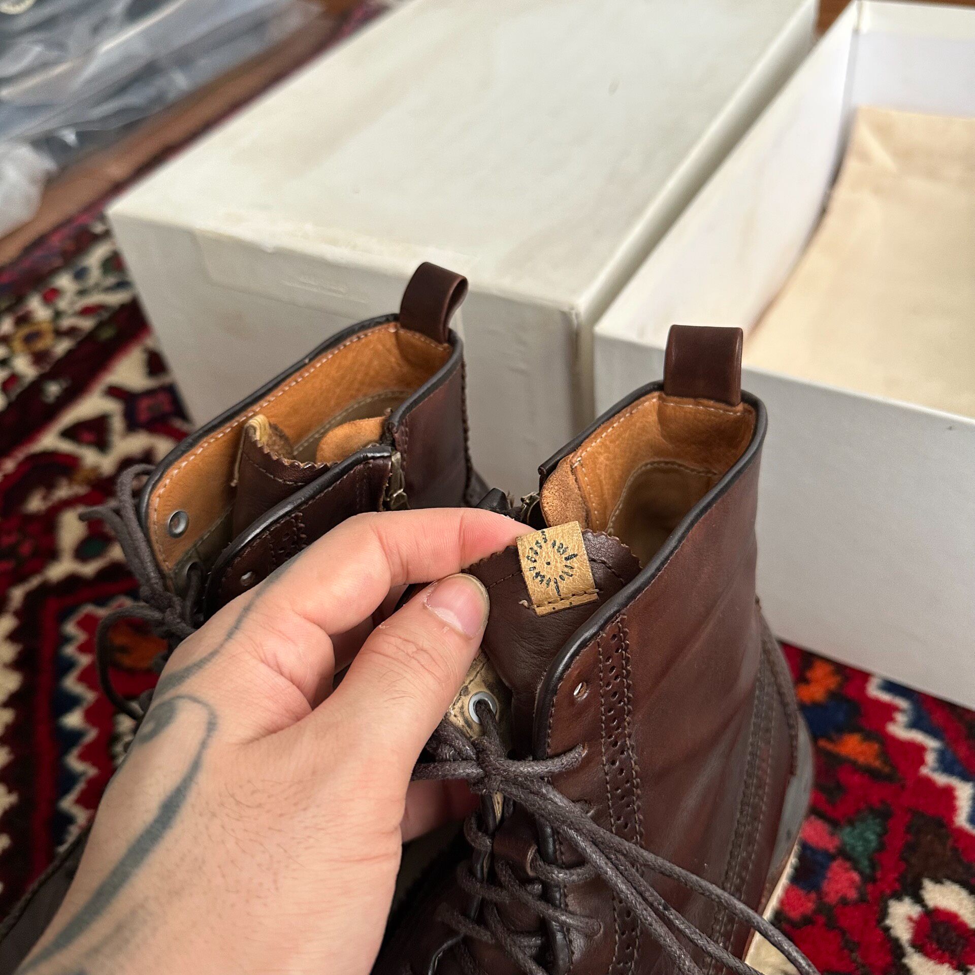 Visvim 12AW Patrician Brogue Boots — label