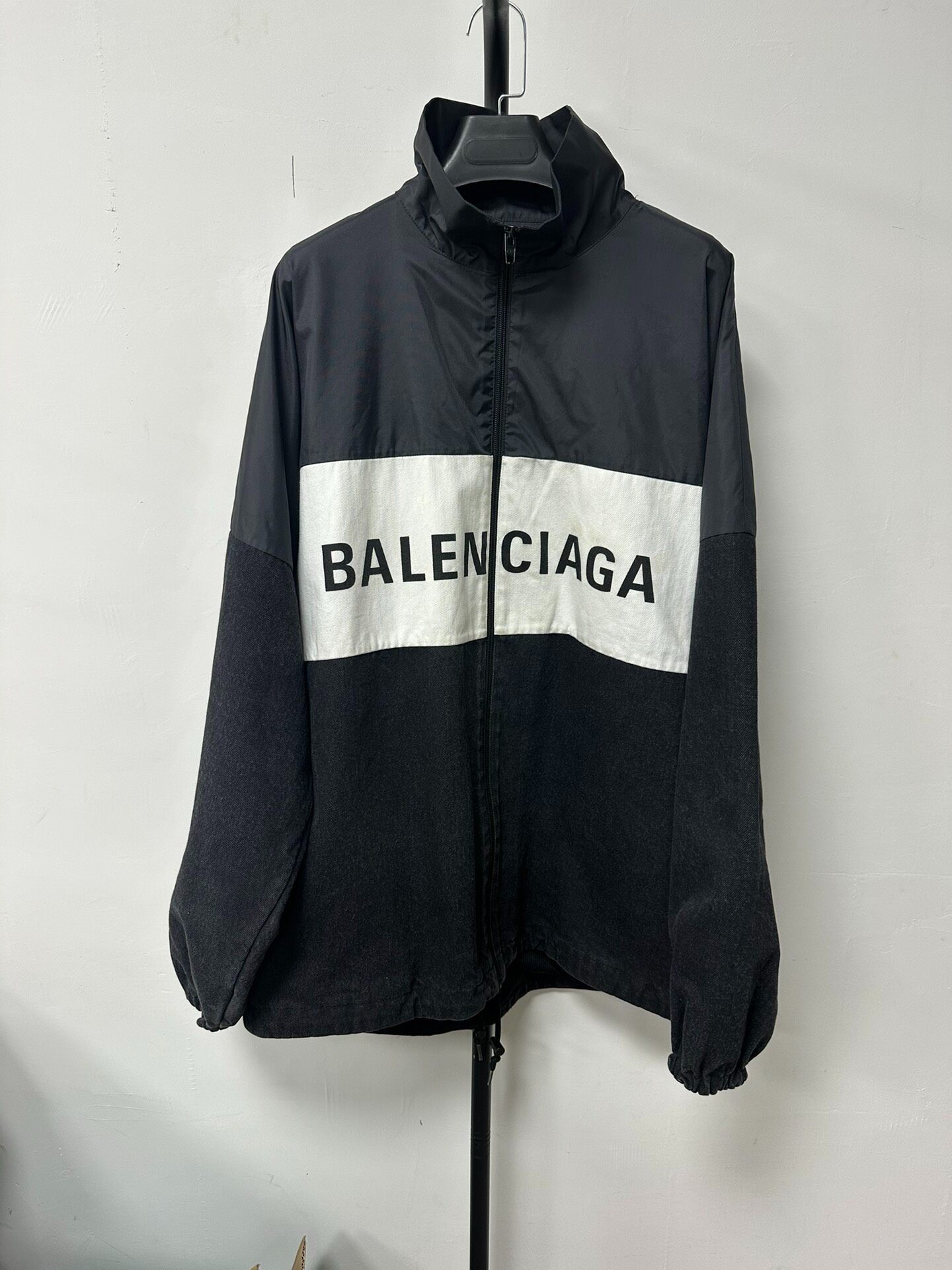 Balenciaga Women's Large Logo Black Jacket