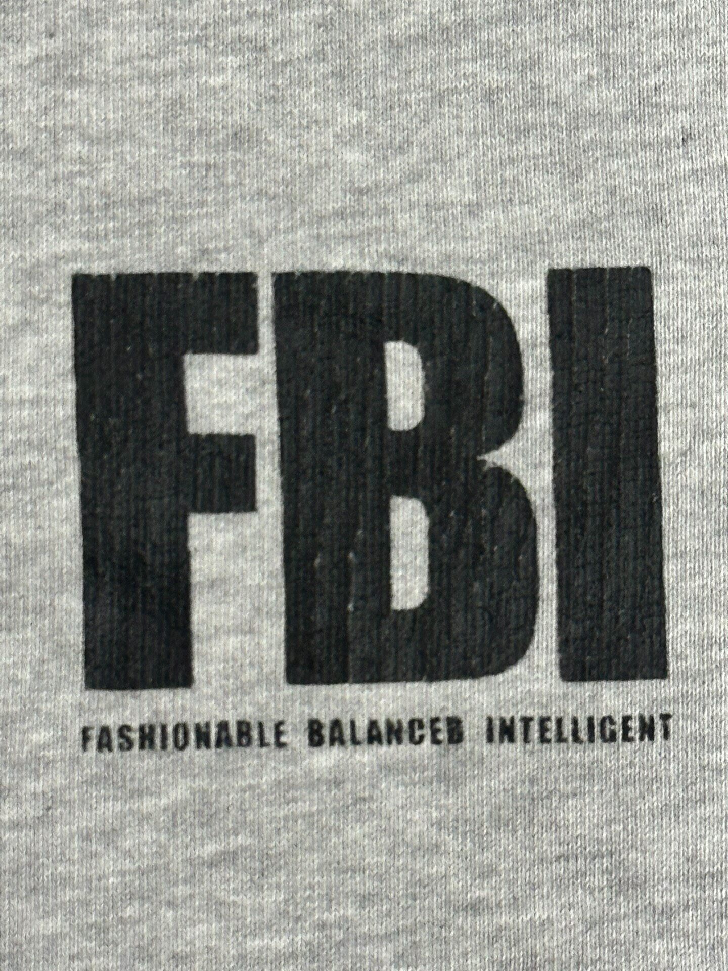 Balenciaga Gray FBI Print Crewneck Sweatshirt — detail