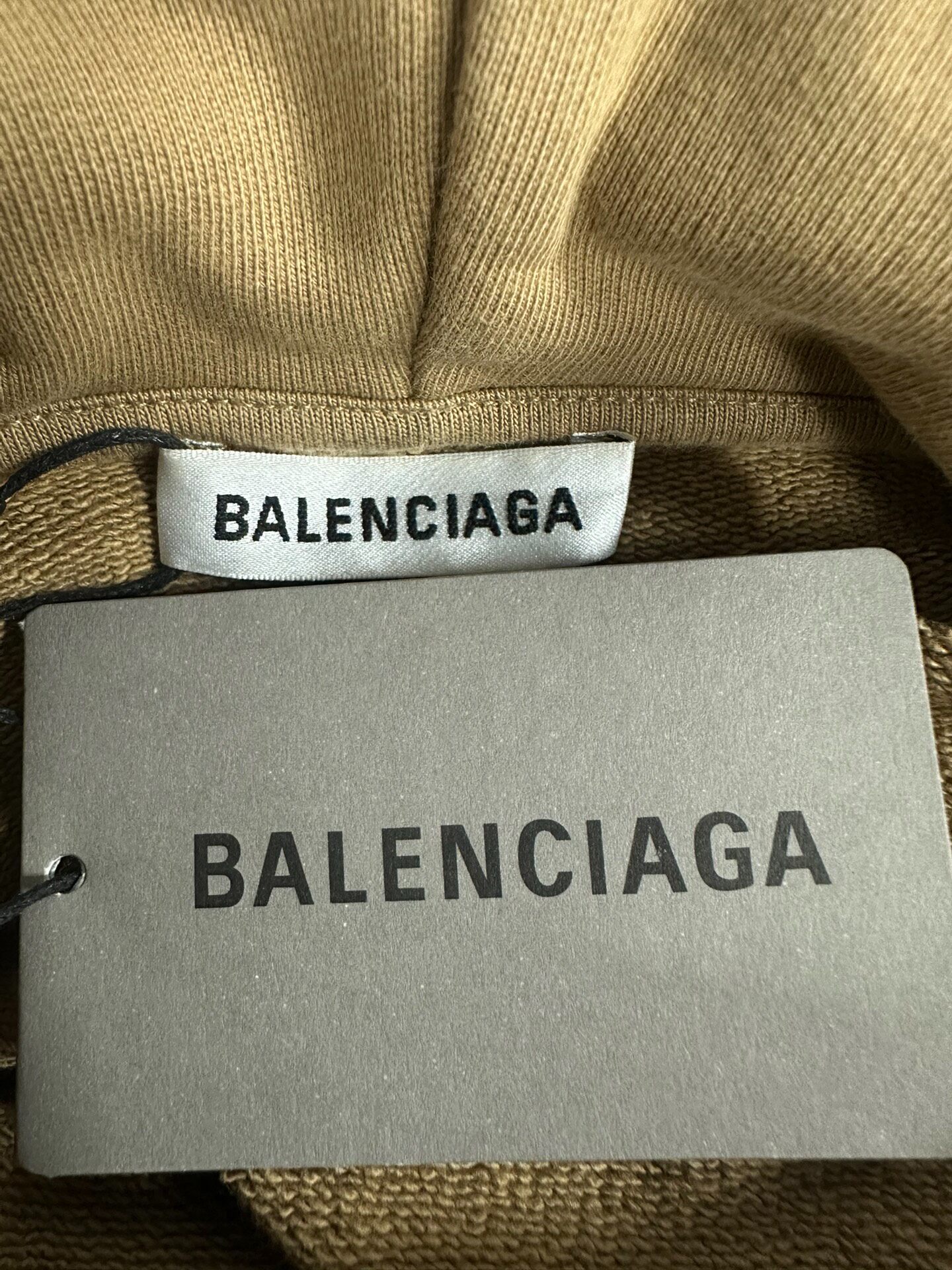 Balenciaga Beige Loose Hoodie — label