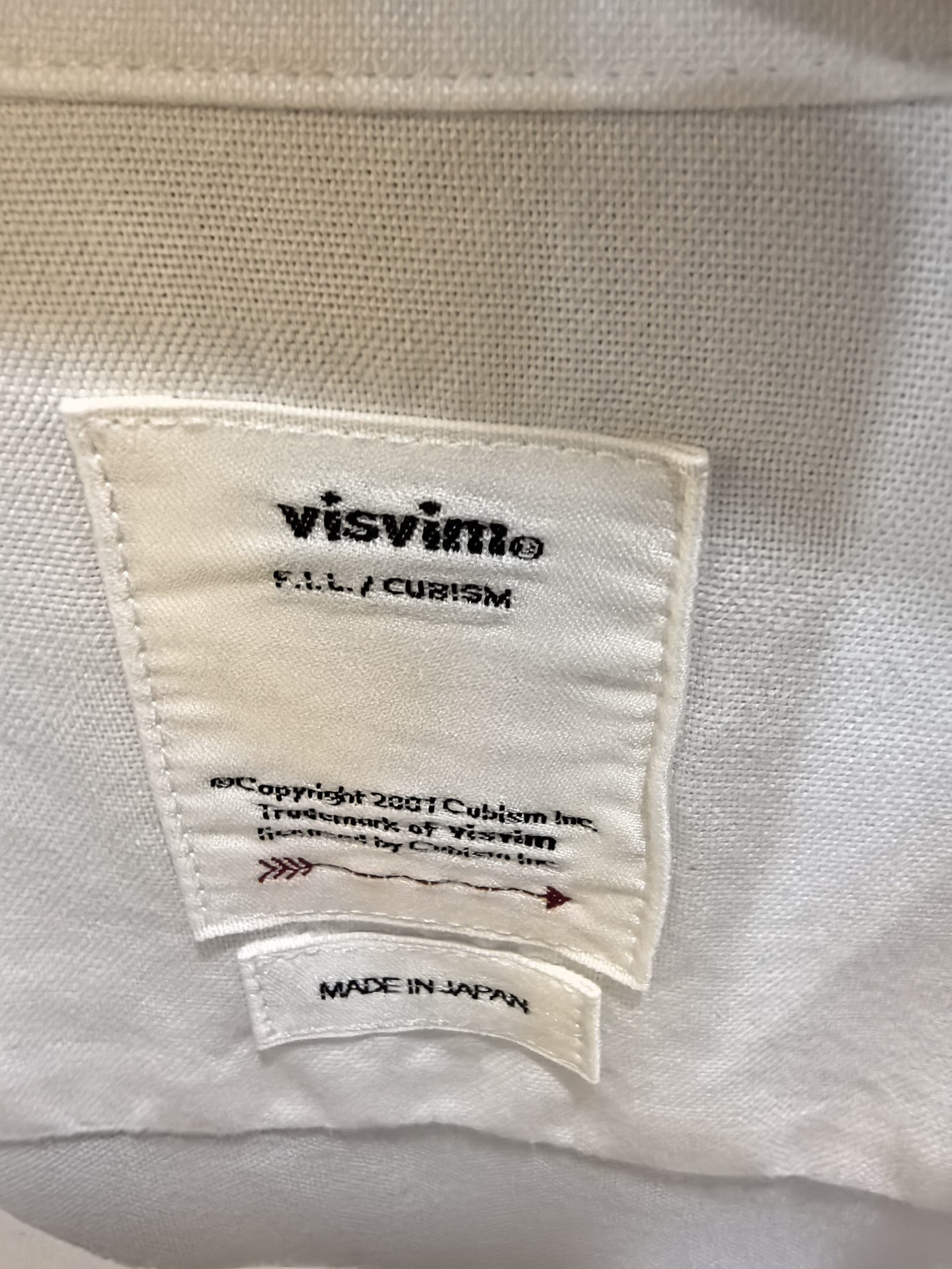 Visvim F.L.L. Cubism White Long-Sleeve Shirt — detail