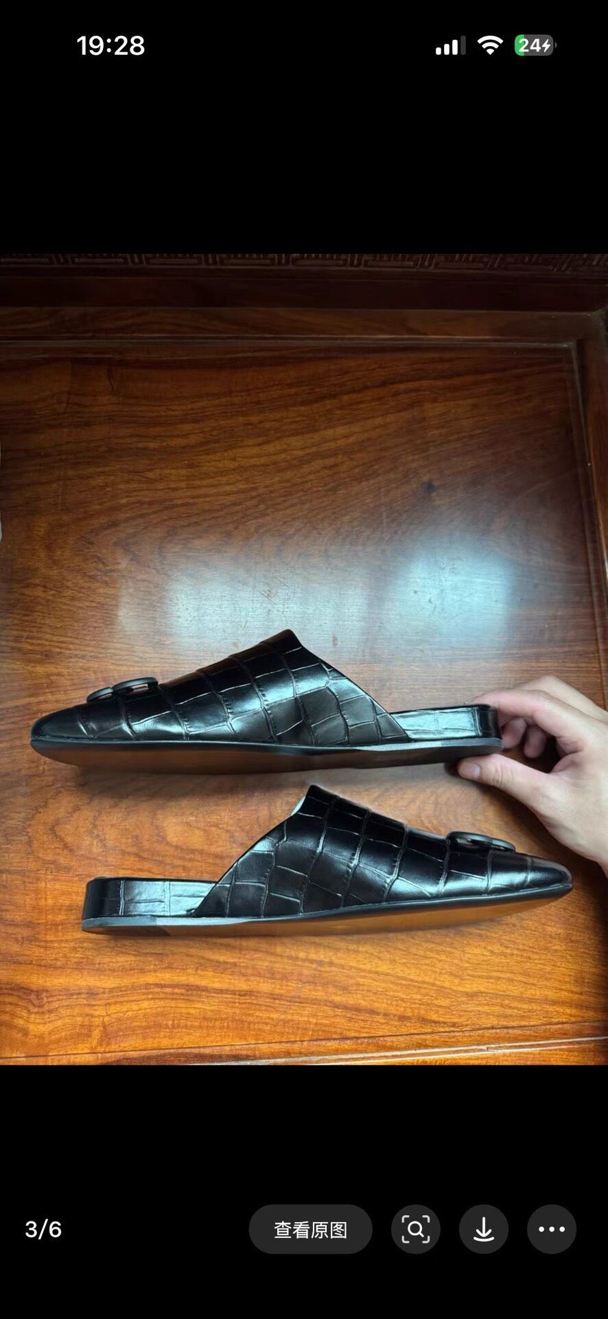 Balenciaga Croc Embossed BB Mules — back