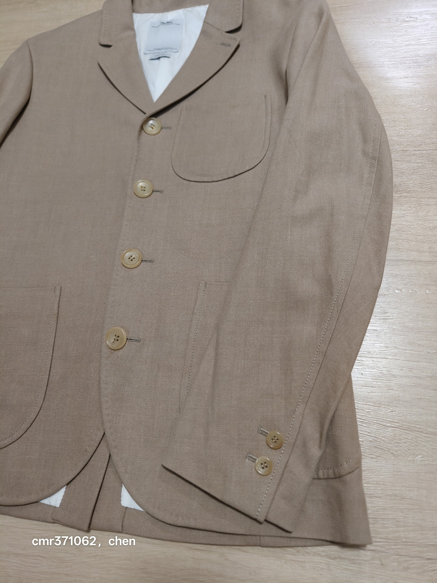 Visvim Folklore Beige Blazer — detail