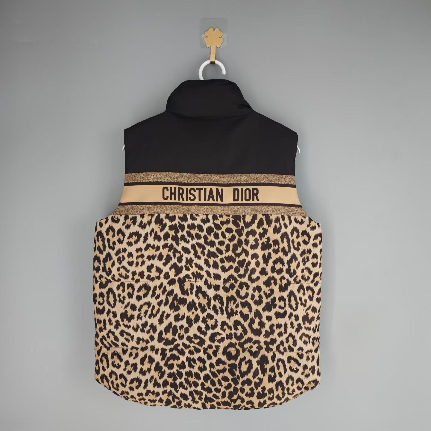 Dior Leopard Print Down Vest — front