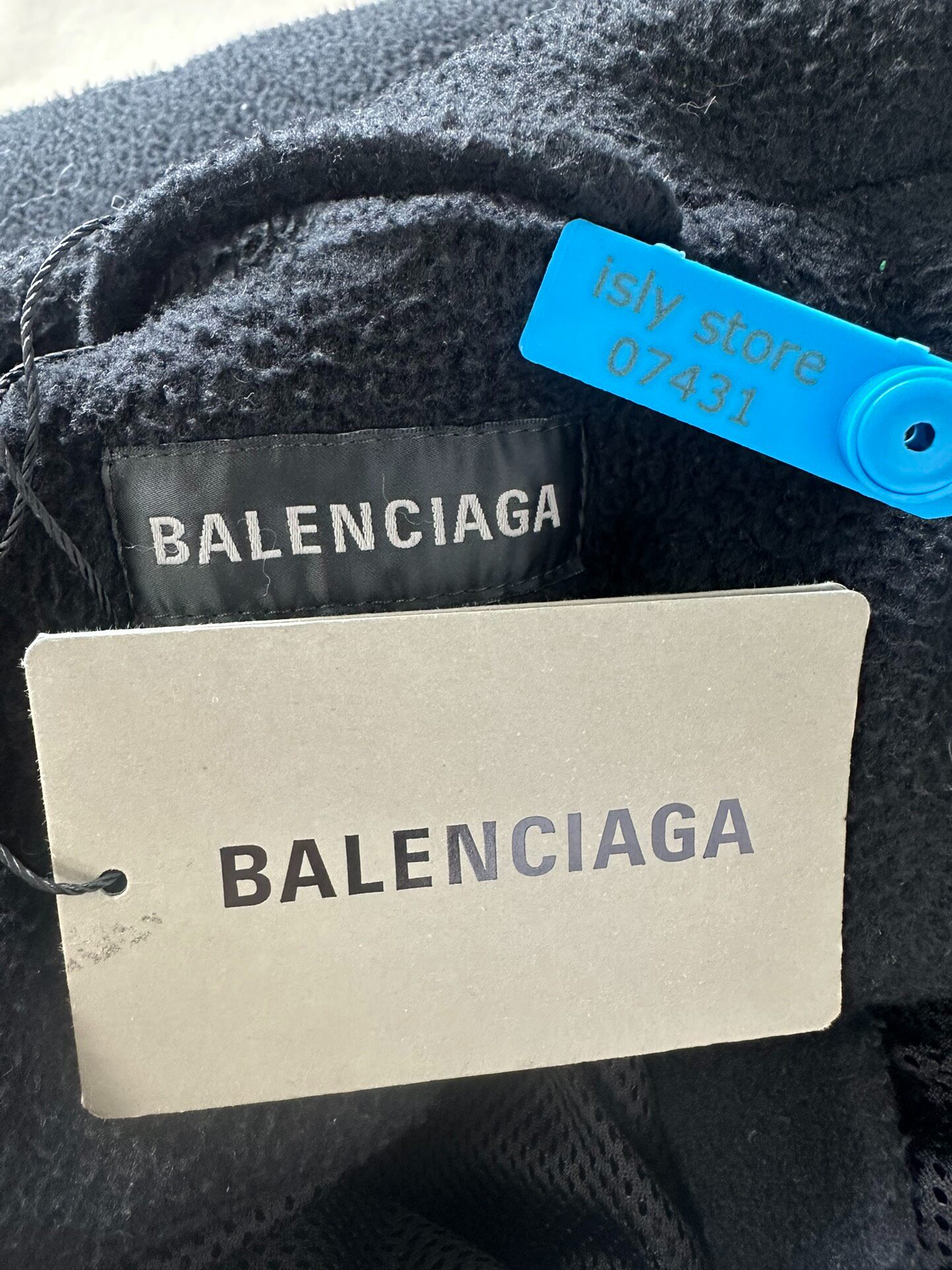 Balenciaga Black Stand-Collar Jacket — label