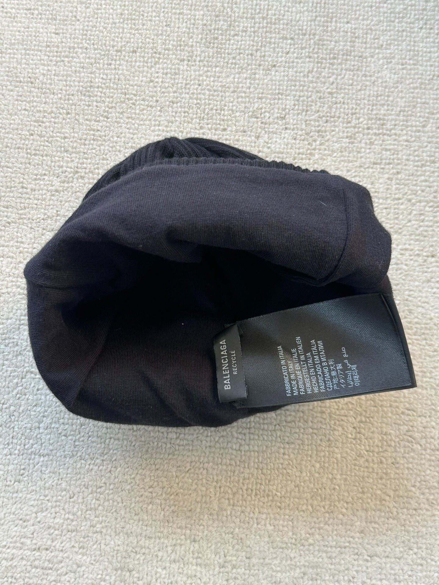 Balenciaga Black Logo Knit Beanie — back