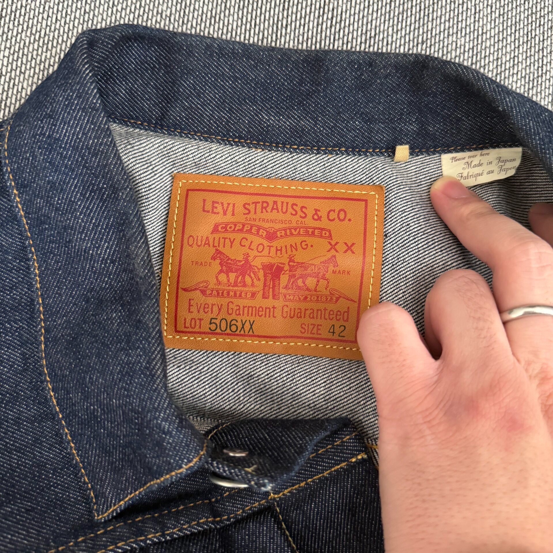 Levi's LVC 506xx Raw Denim Jacket — back