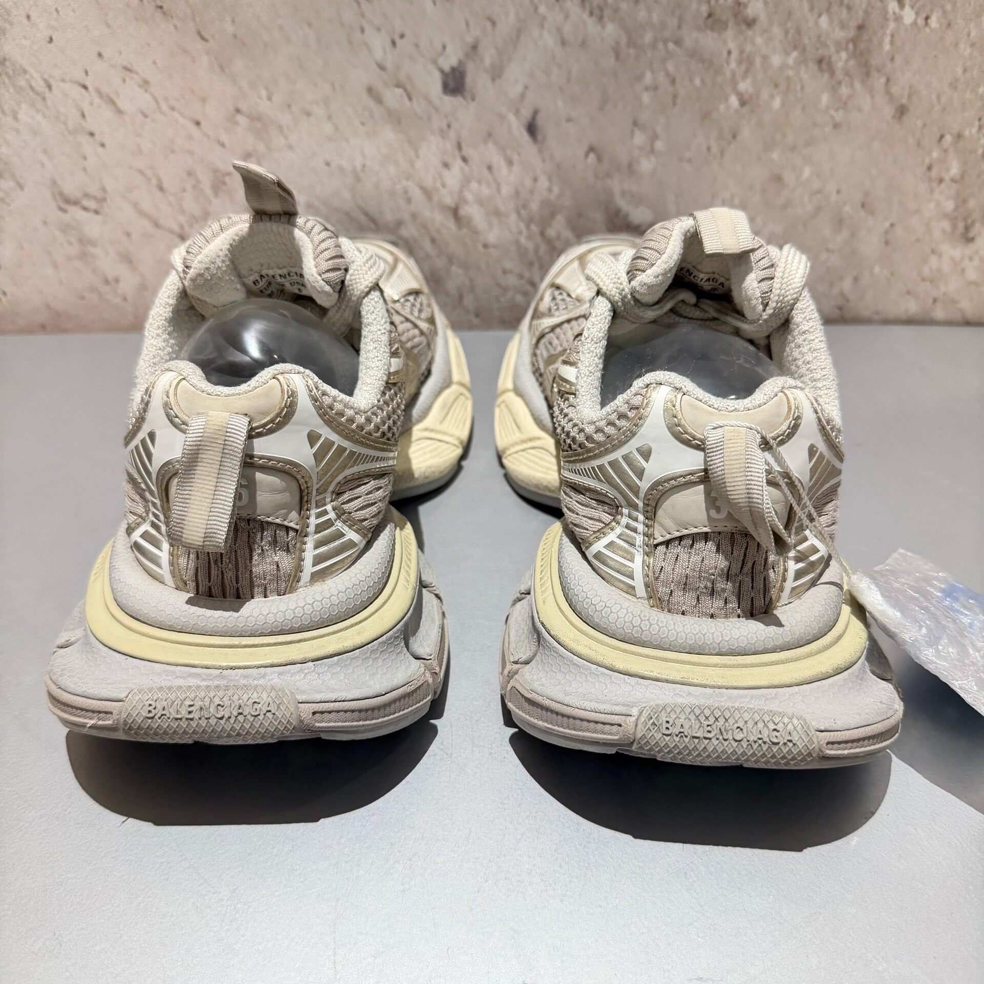 Balenciaga 3XL Light Beige Sneakers — label