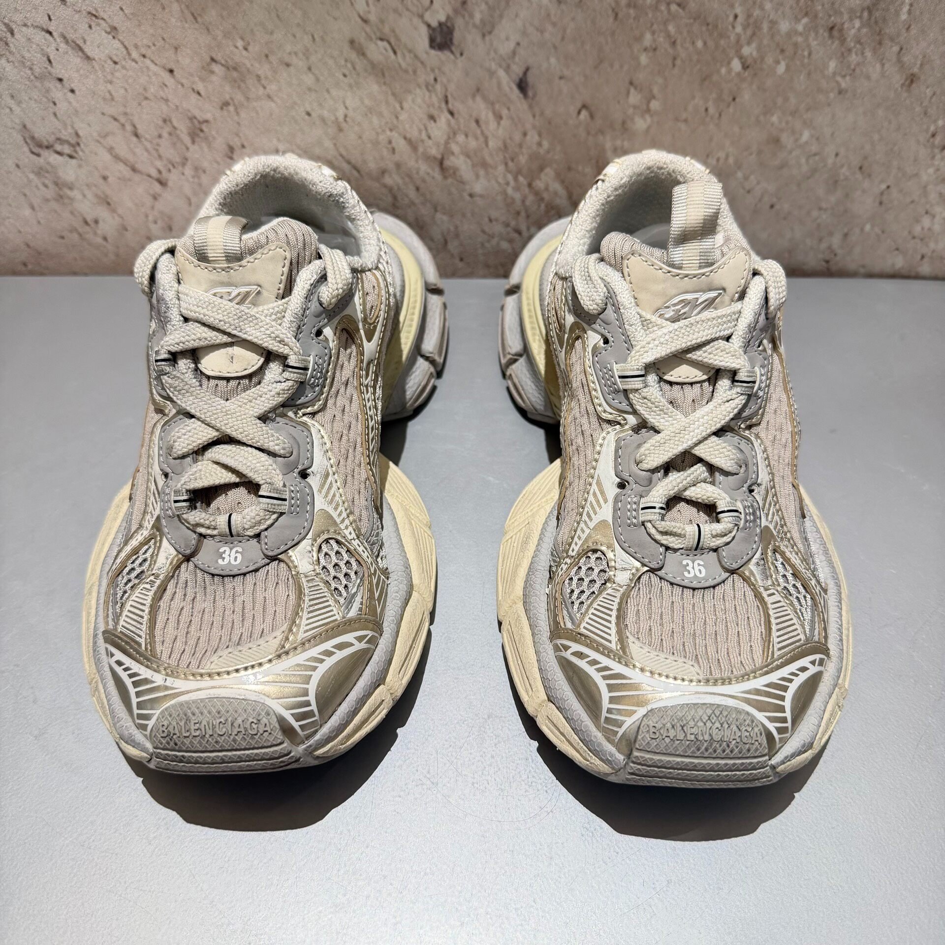 Balenciaga 3XL Light Beige Sneakers — front
