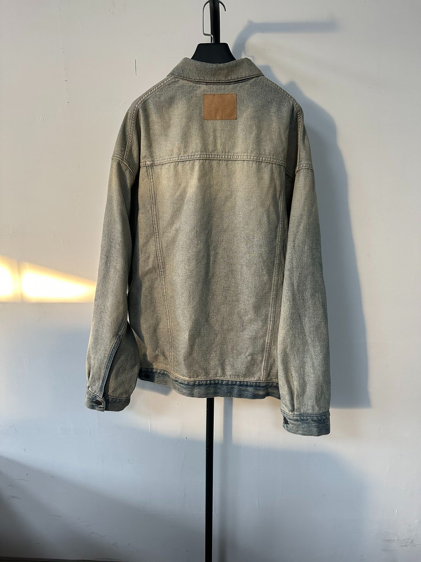 Balenciaga Faded Blue Oversized Denim Jacket — front