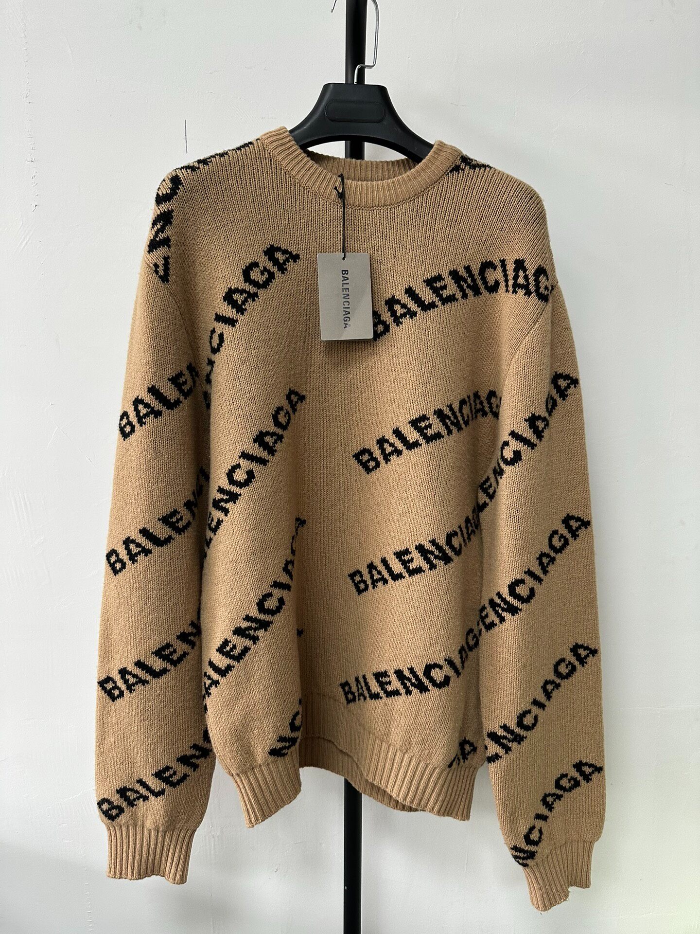 Balenciaga Logo Crewneck Wool Sweater