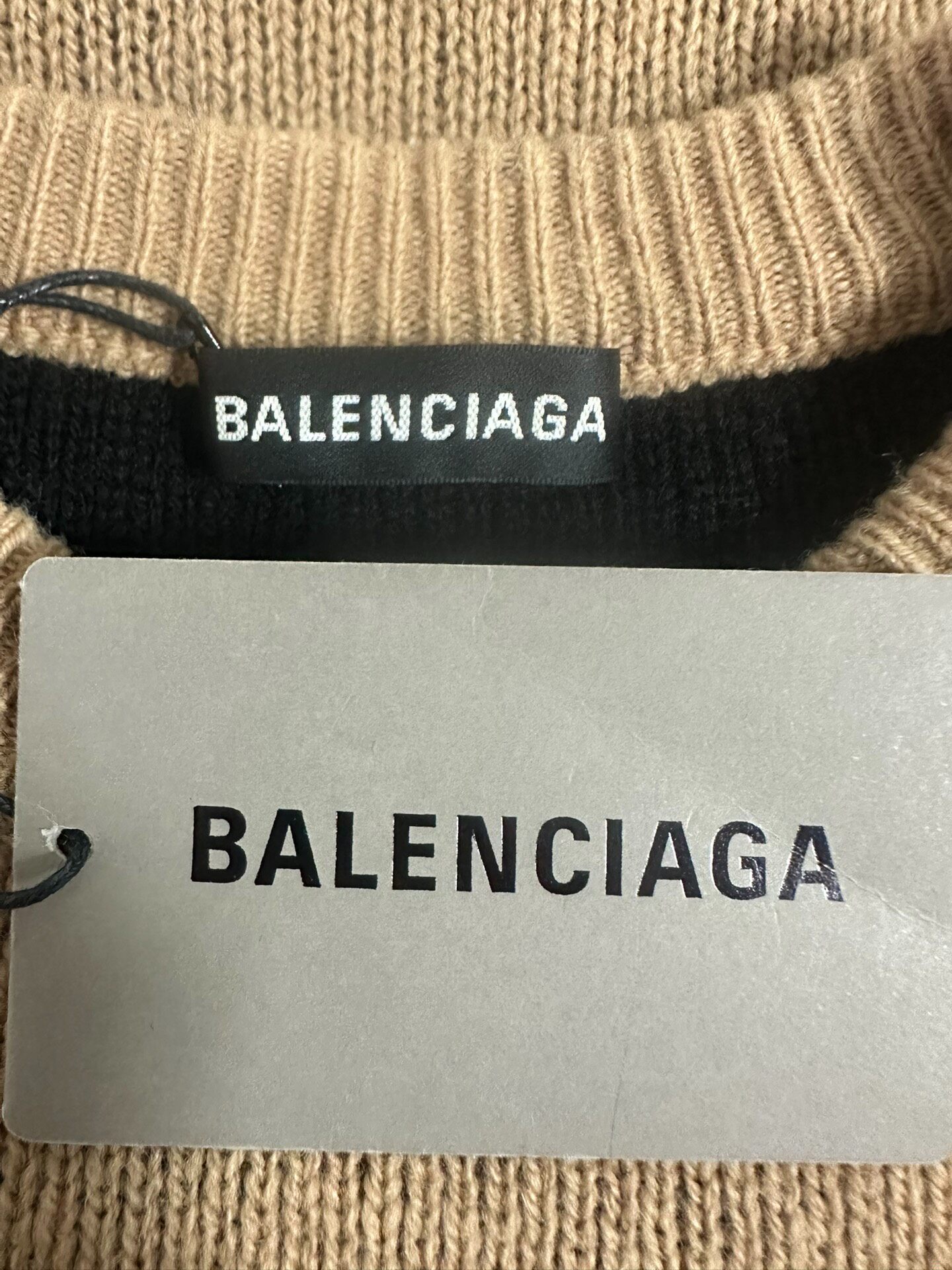 Balenciaga Logo Crewneck Wool Sweater — back