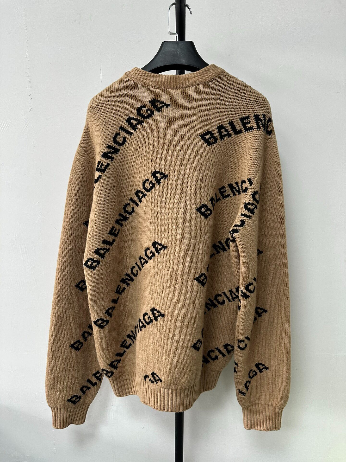 Balenciaga Logo Crewneck Wool Sweater — front