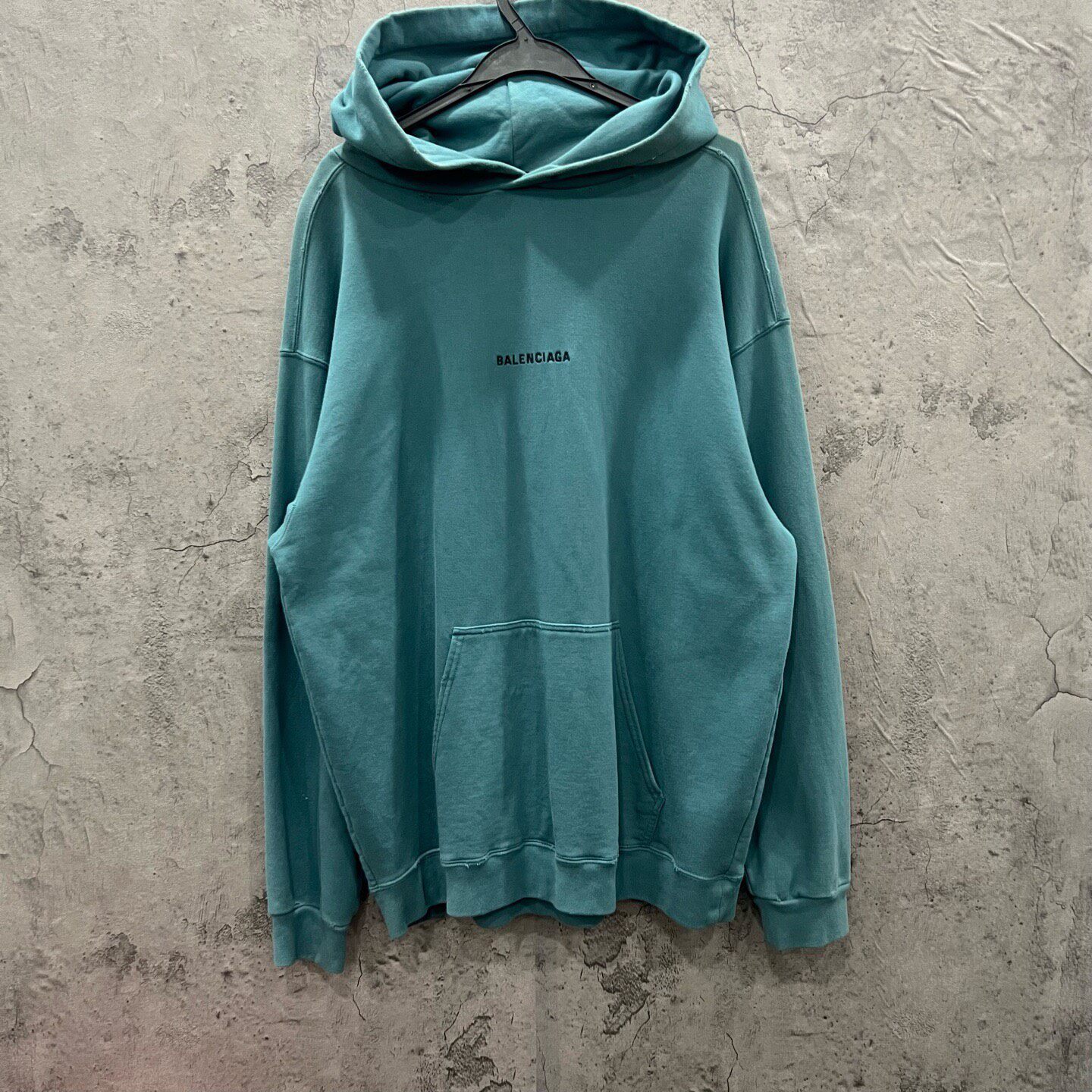 Balenciaga Teal Logo Hoodie